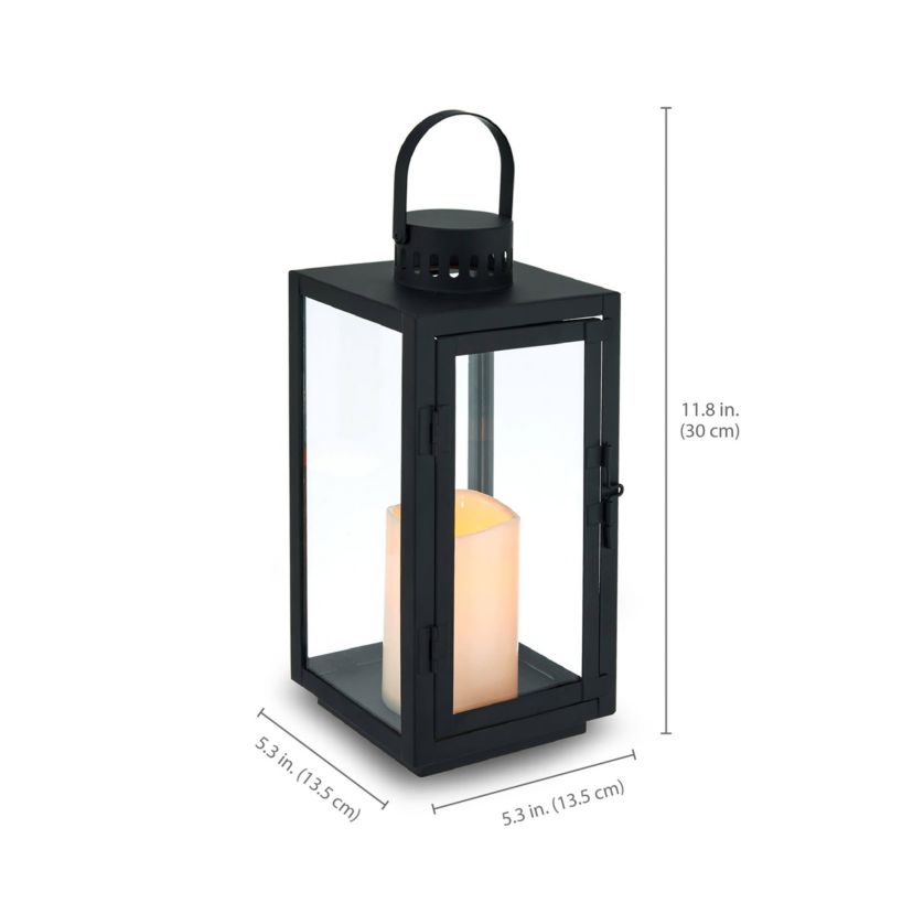 Set Of 2 LED Metal Lantern, 12 Inch