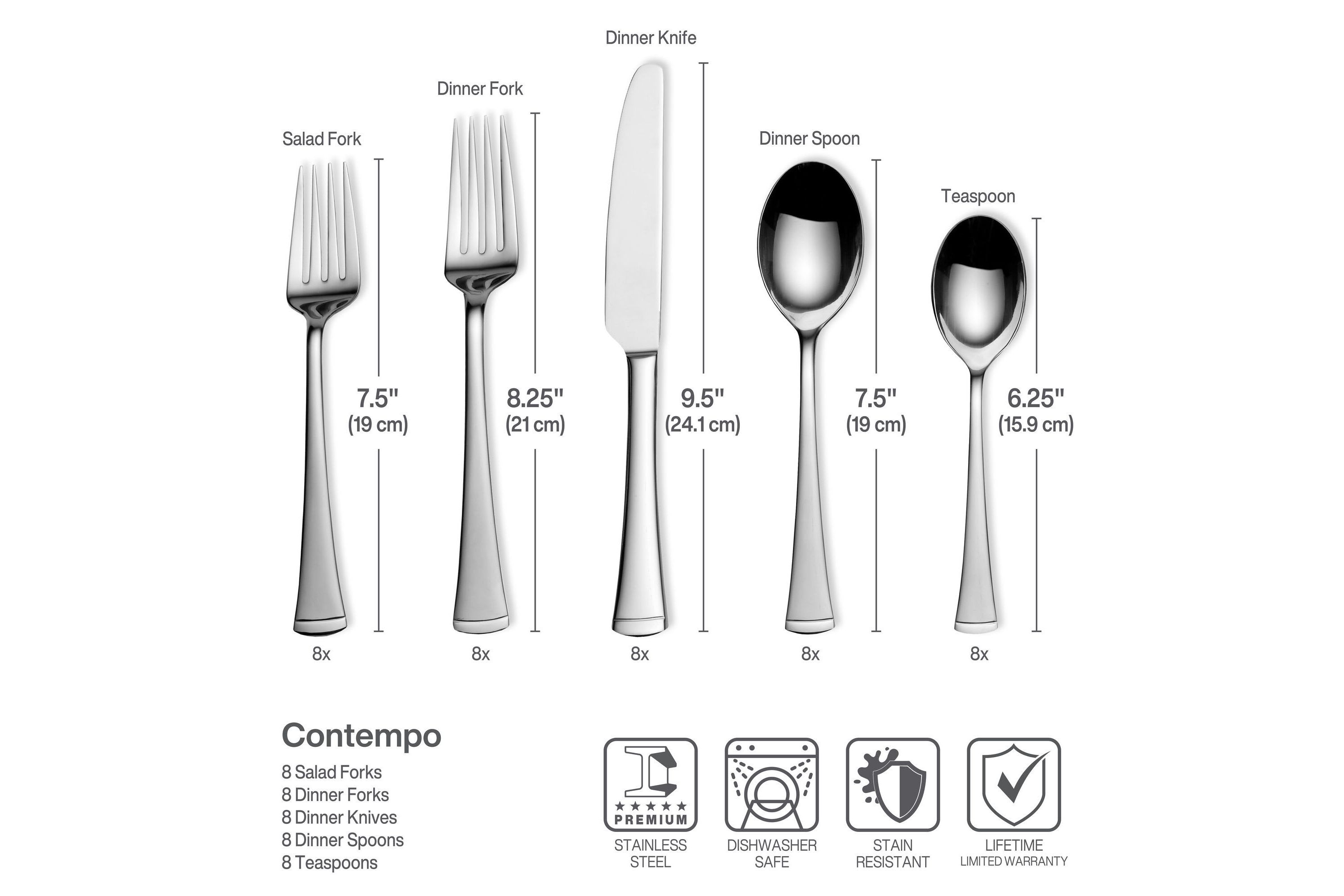 Gourmet Basics by Mikasa Contempo 42-pc Flatware Set, Service for 8