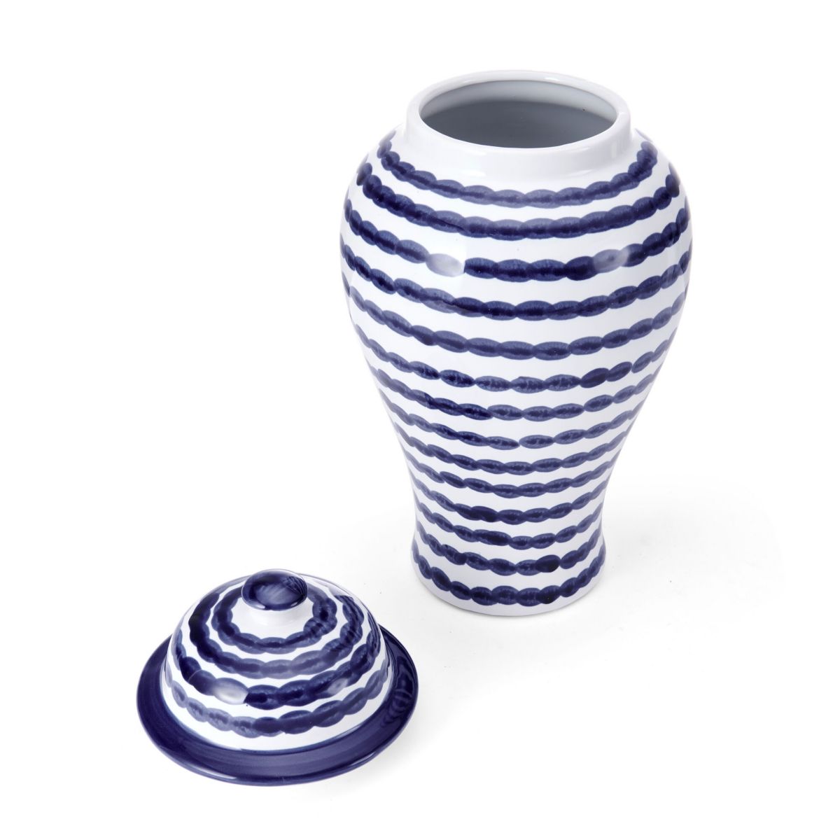 8-in x 15-in Blue/White Stripe Cannister