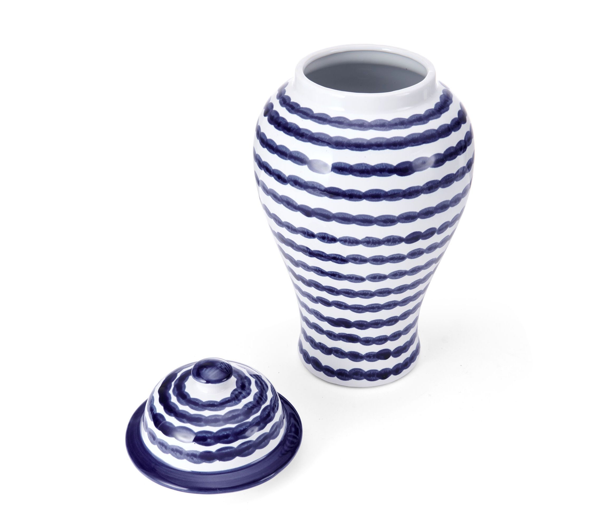 8-in x 15-in Blue/White Stripe Cannister