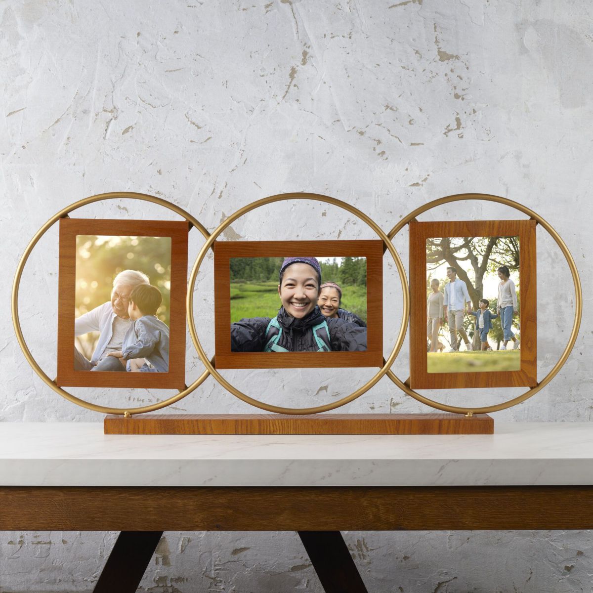 28 x12-in Wood and Metal 3 Opening Frame