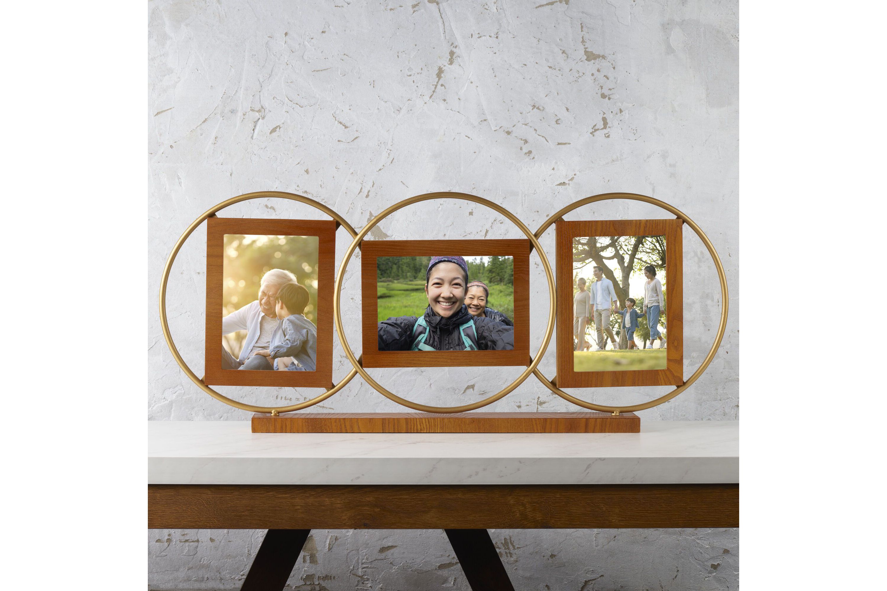 28 x12-in Wood and Metal 3 Opening Frame