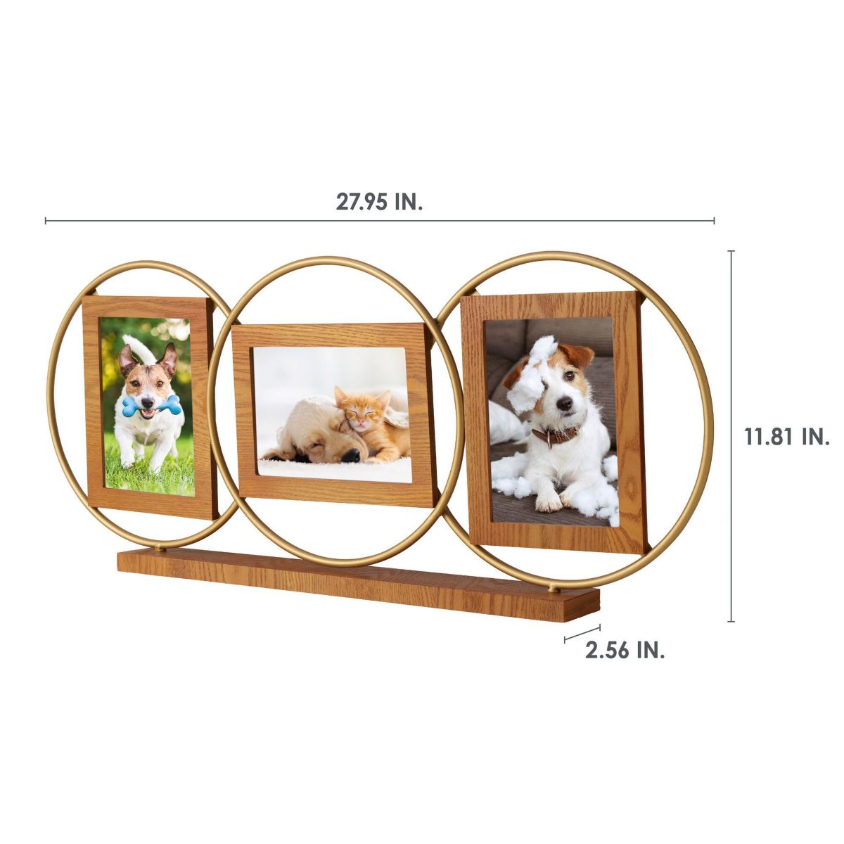 28 x12-in Wood and Metal 3 Opening Frame