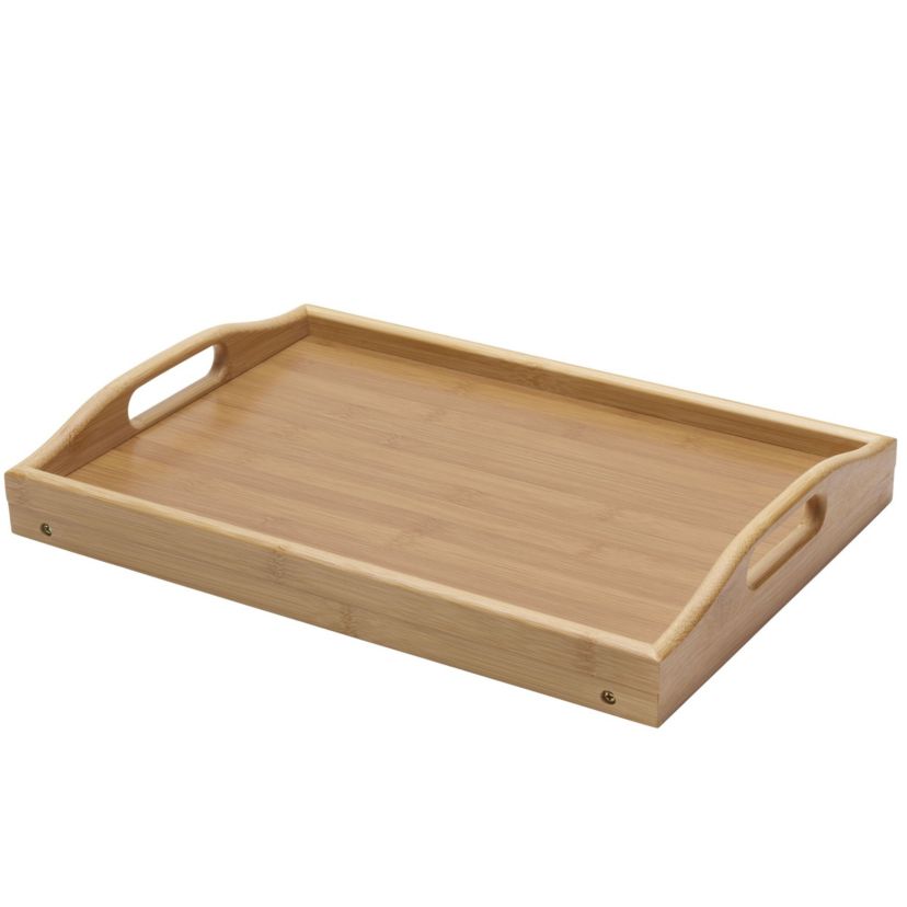 19.7 x 11.8 Inch Bamboo Bed Wood Tray