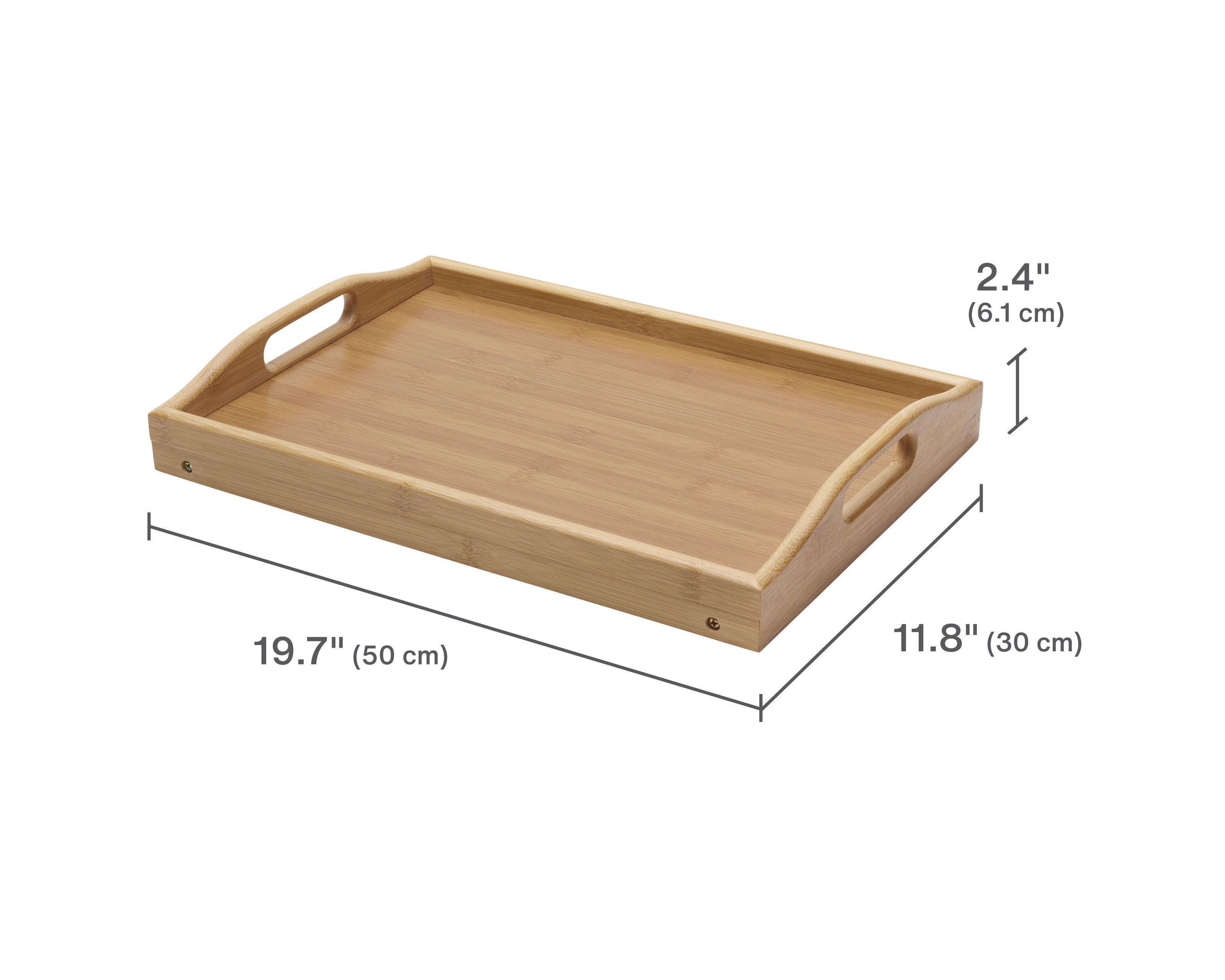 19.7 x 11.8 Inch Bamboo Bed Wood Tray