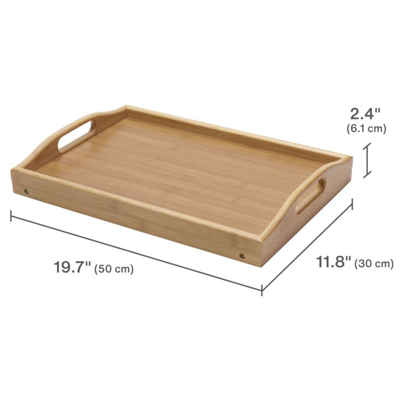 19.7 x 11.8 Inch Bamboo Bed Wood Tray