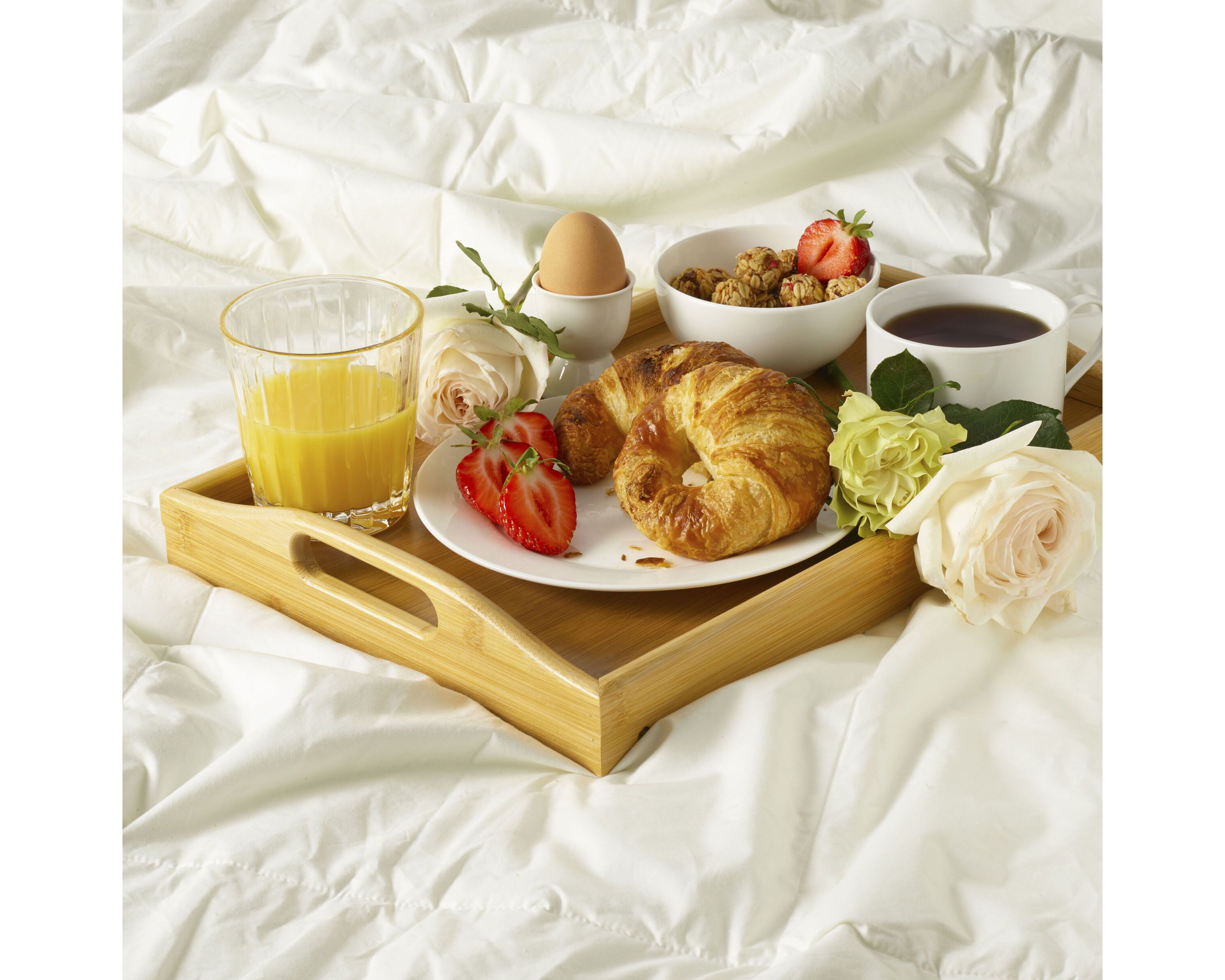 19.7 x 11.8 Inch Bamboo Bed Wood Tray