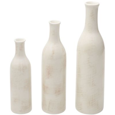 Scott Living Set of 3 White/Gray Shoulder Vases | belk