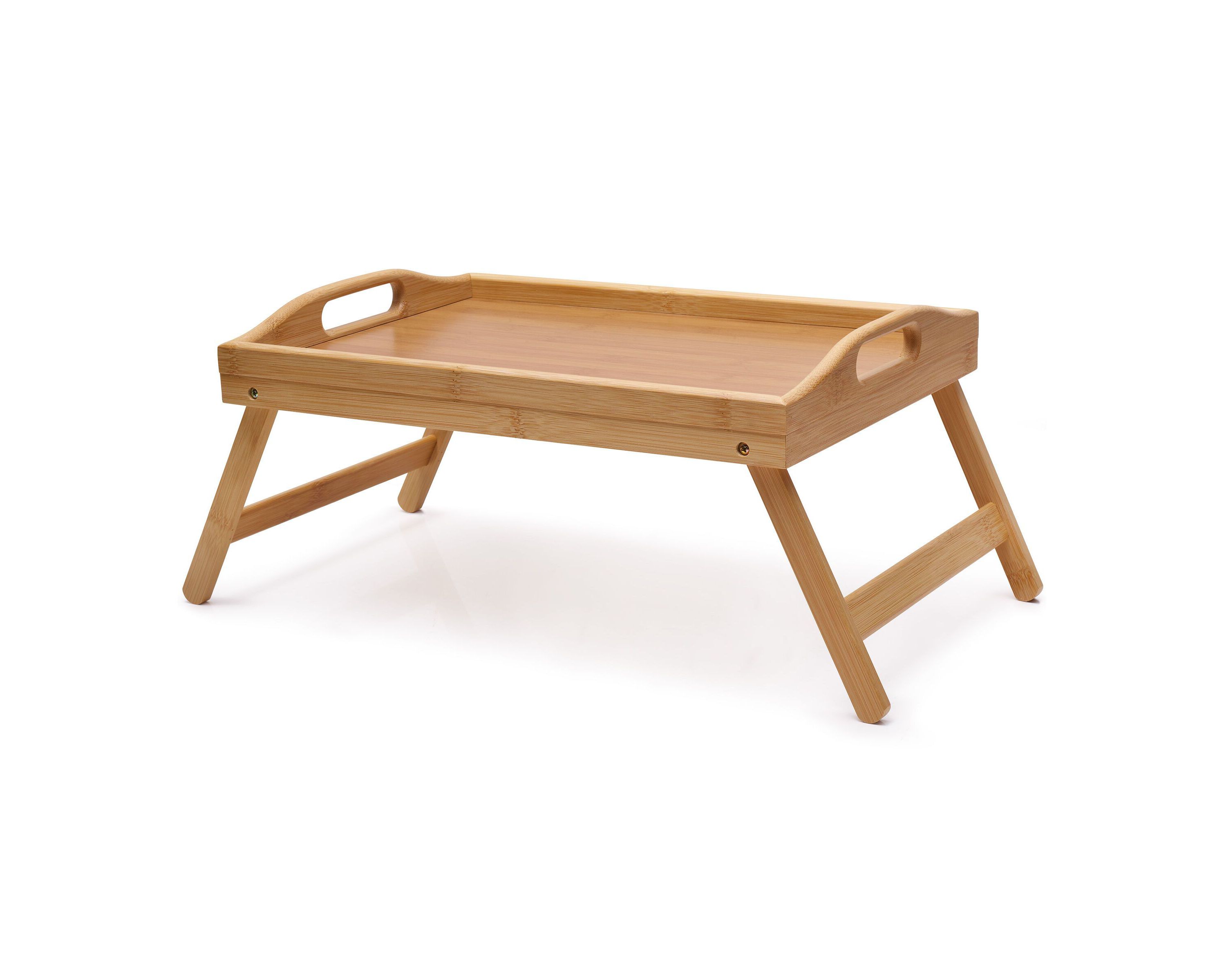 Bamboo Bed Tray, Breakfast Tray with Folding Legs, Serving Tray , TV Tray Table, Portable Tray, Eco-Friendly Bamboo Tray, 24.7x11.8x8.5 Inch, Natural