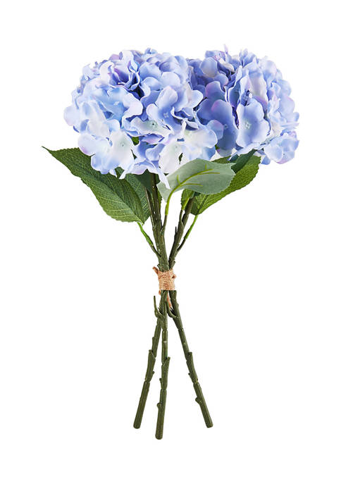 Bazaar Elements 18&quot; Plastic Blue Hydrangea Faux Florals