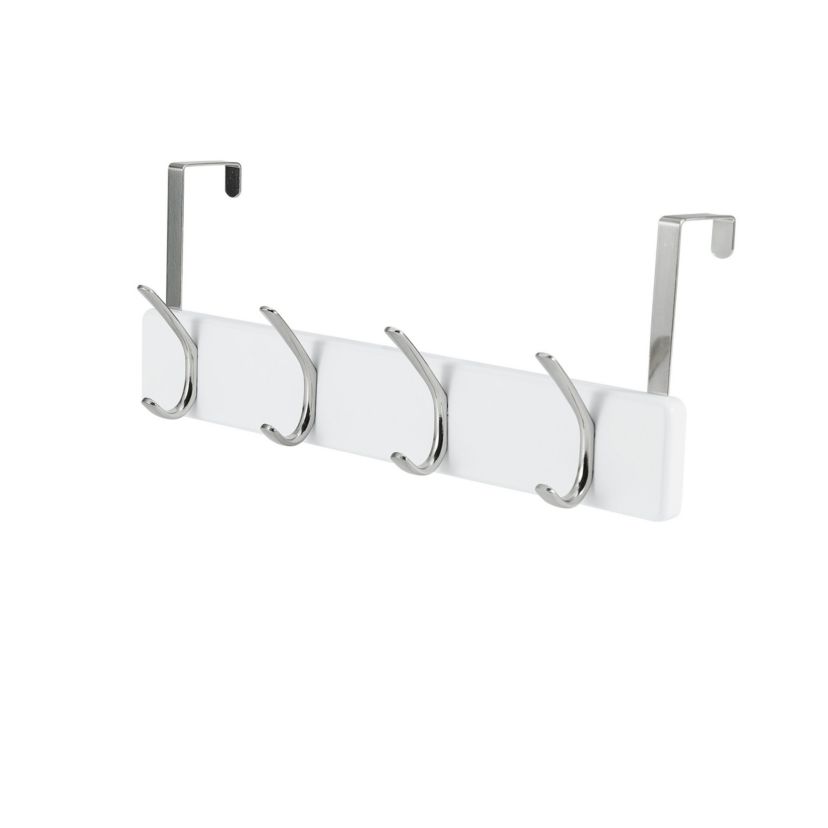 Over The Door Hooks, Coat Rack for Entry Way, Bathroom, Bedroom, Laundry Room, Closet, Office, Dorm Room, Each Hook Supports 7 lbs, 4 Hook