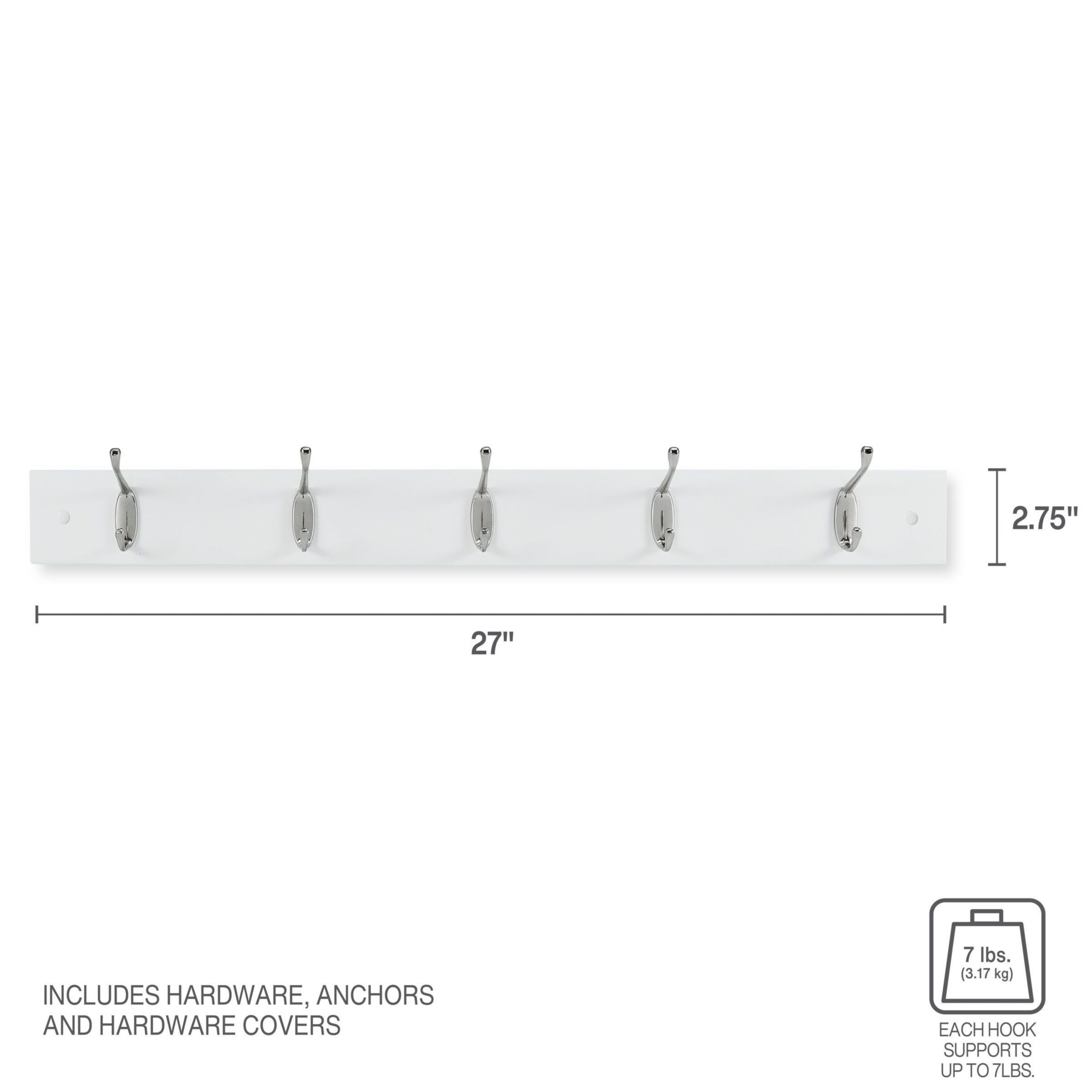 MDF Coat Hook, 27x5 Inch