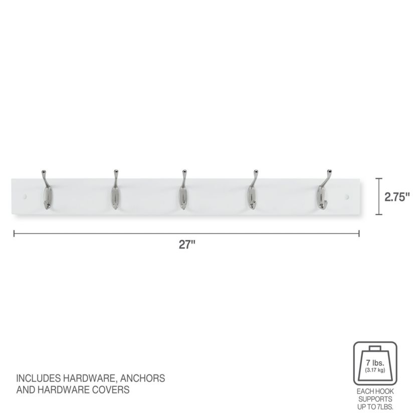 MDF Coat Hook, 27x5 Inch