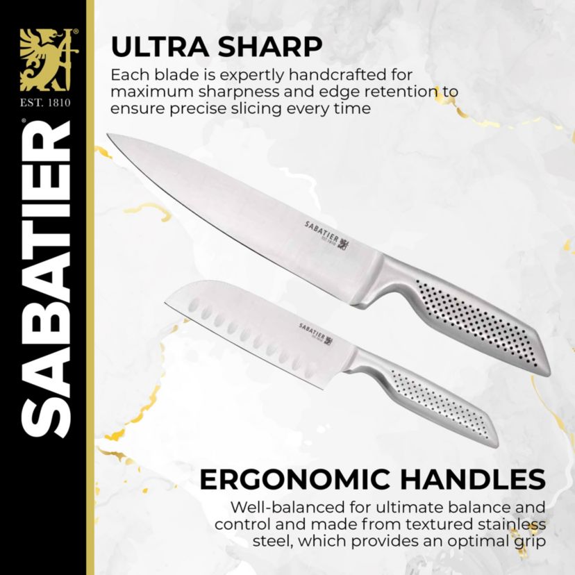 15-pc Acacia Block Knife Set, w/Stainless Steel Hollow Handles