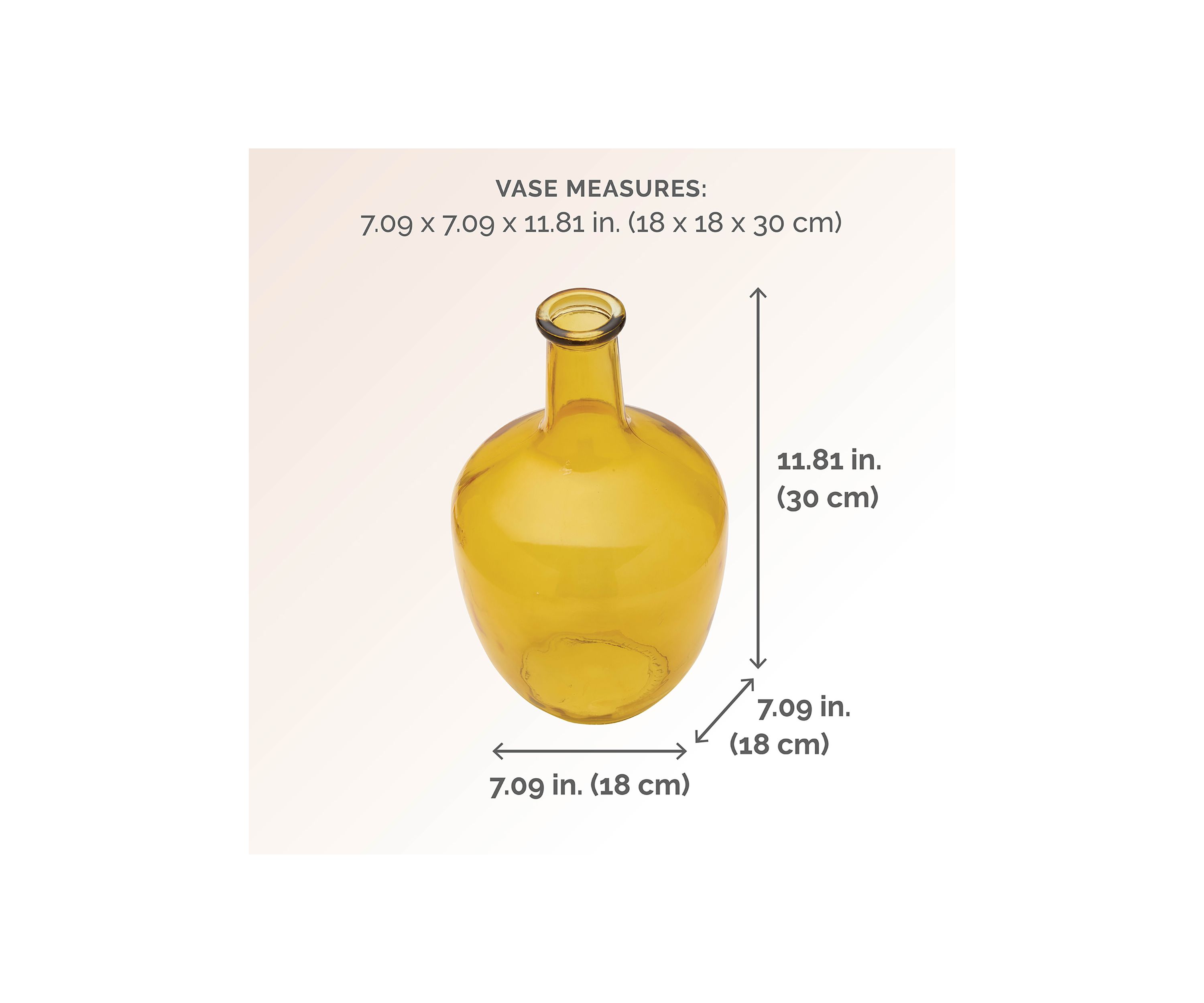 Elements Amber Bulb Glass Vase