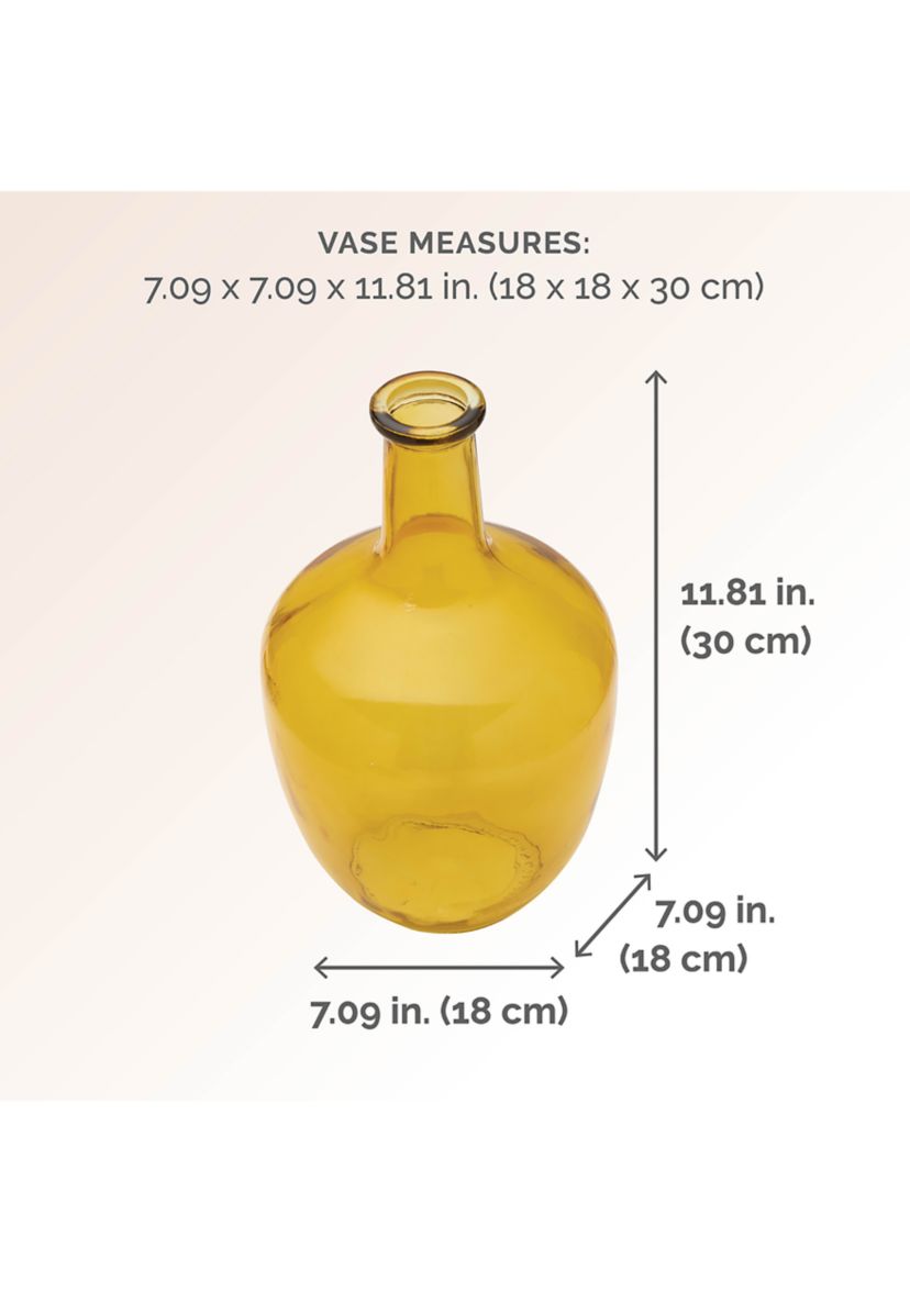 Elements Amber Bulb Glass Vase