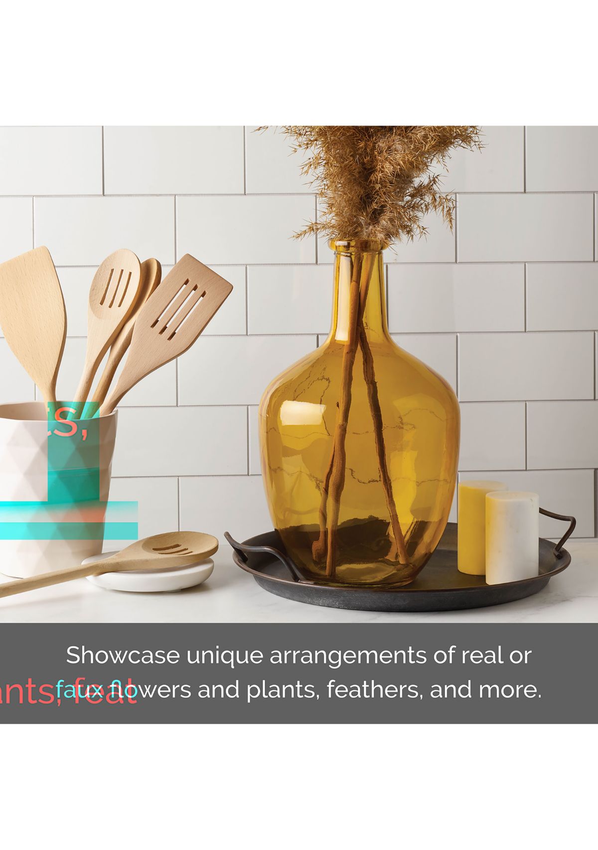 Elements Amber Bulb Glass Vase