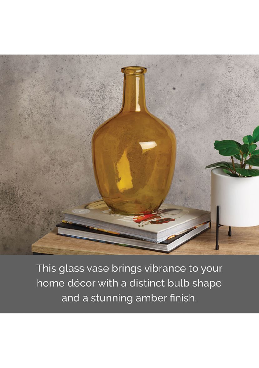 Elements Amber Bulb Glass Vase