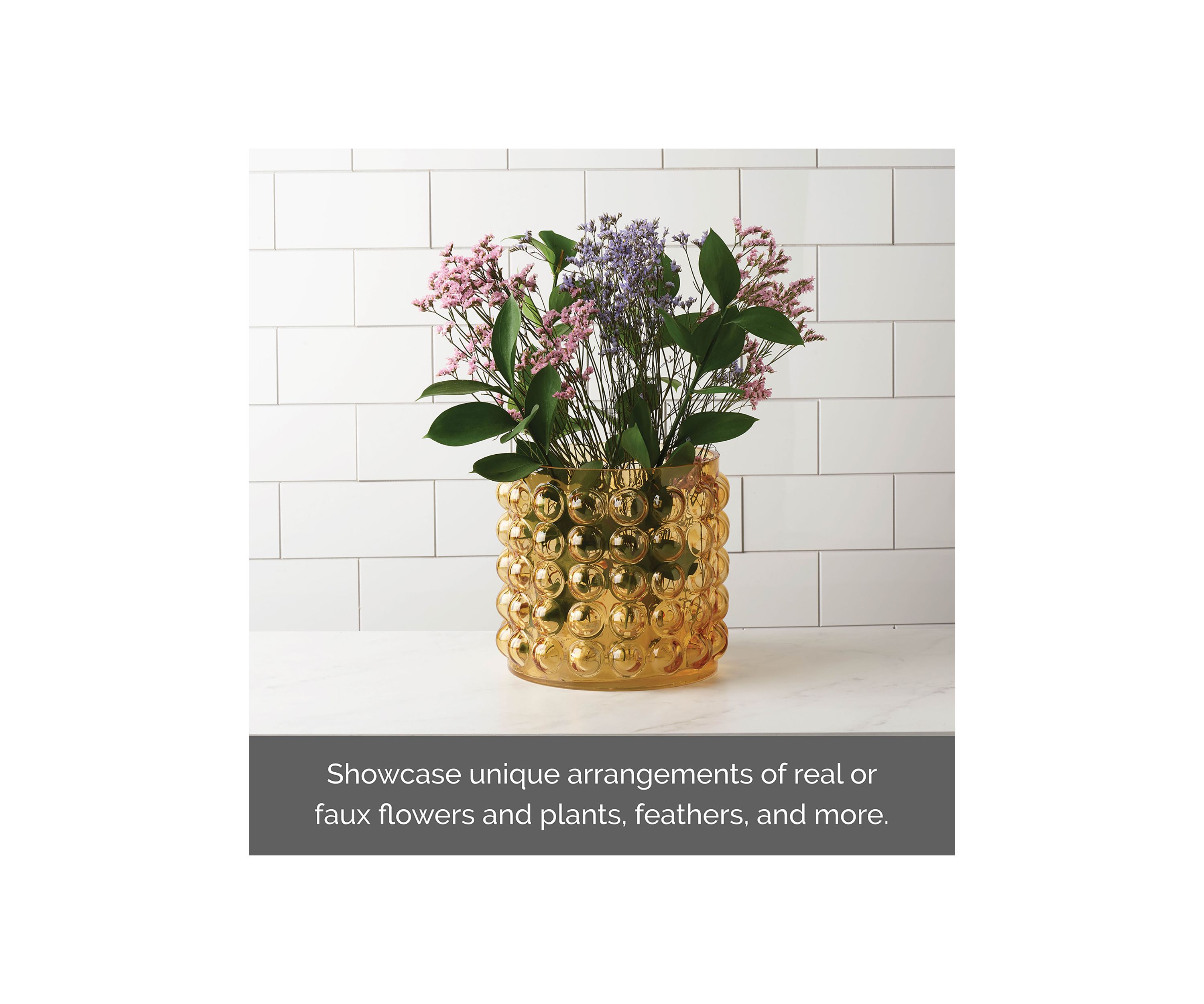 Elements Amber Bubble Glass Vase
