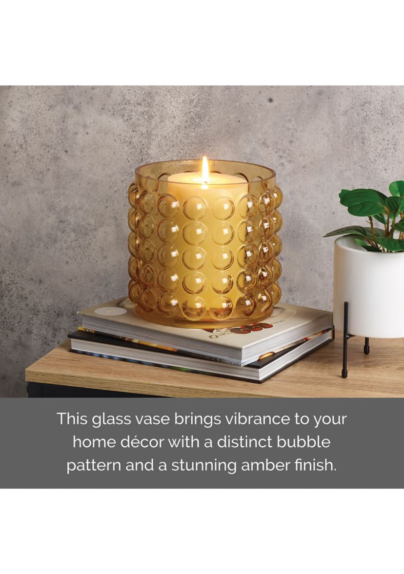 Elements Amber Bubble Glass Vase