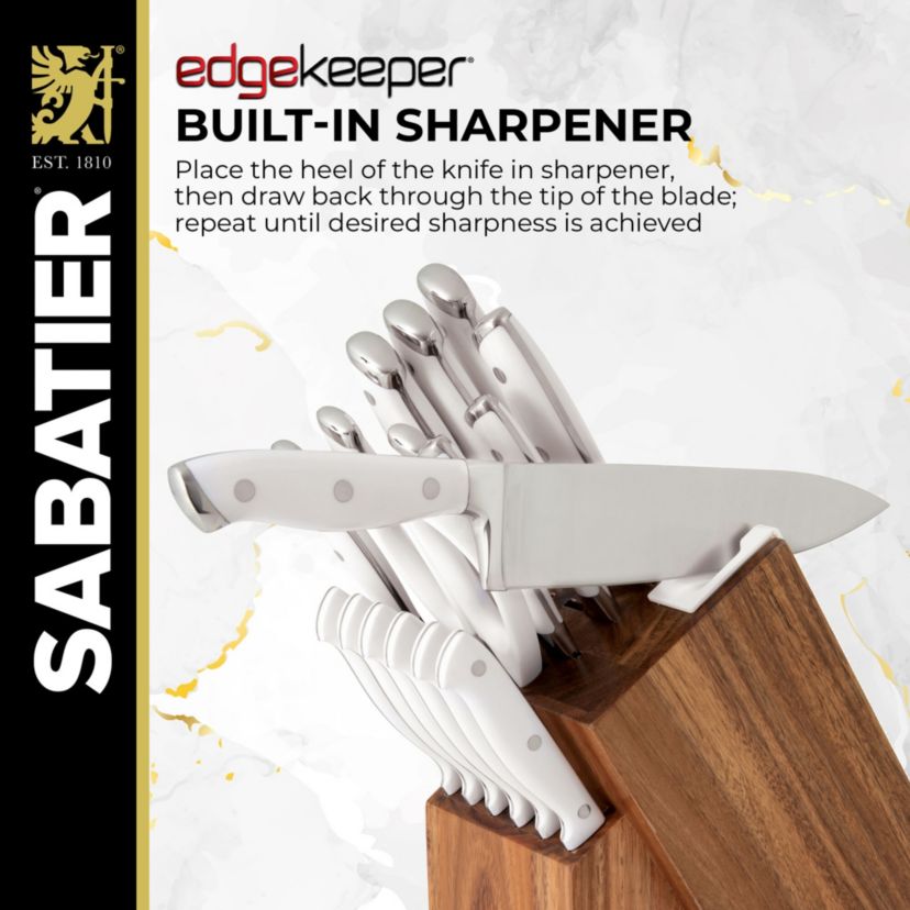 18-pc White Forged Triple Rivet Knife Block Set