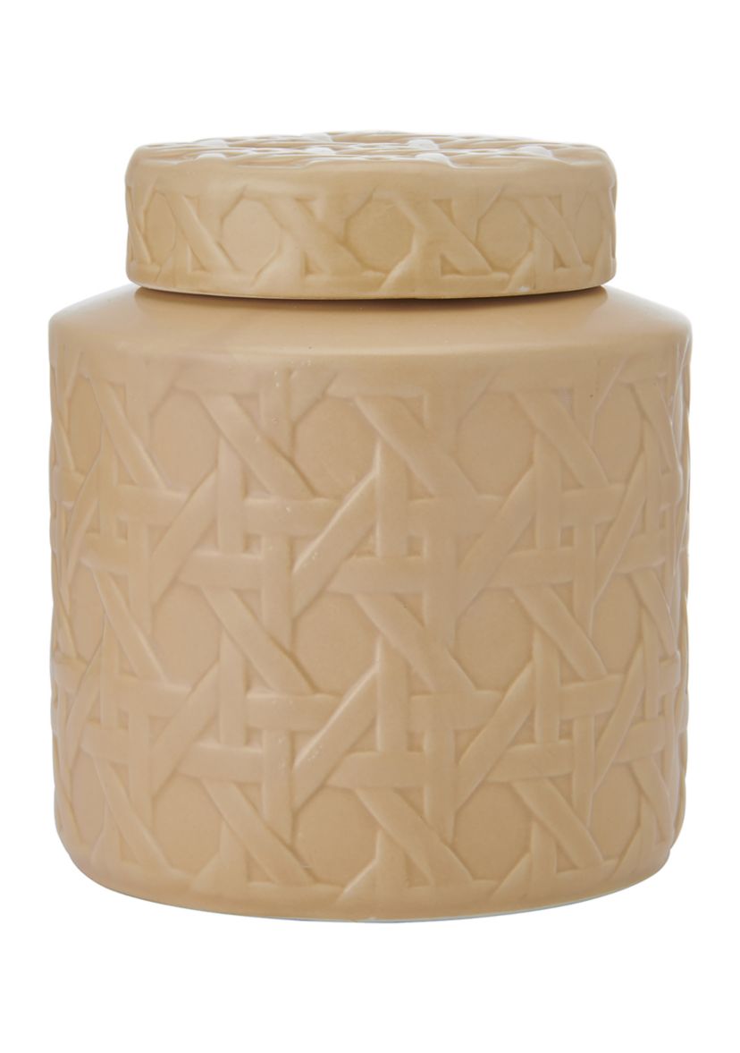 Thatched Pattern Ceramic Container