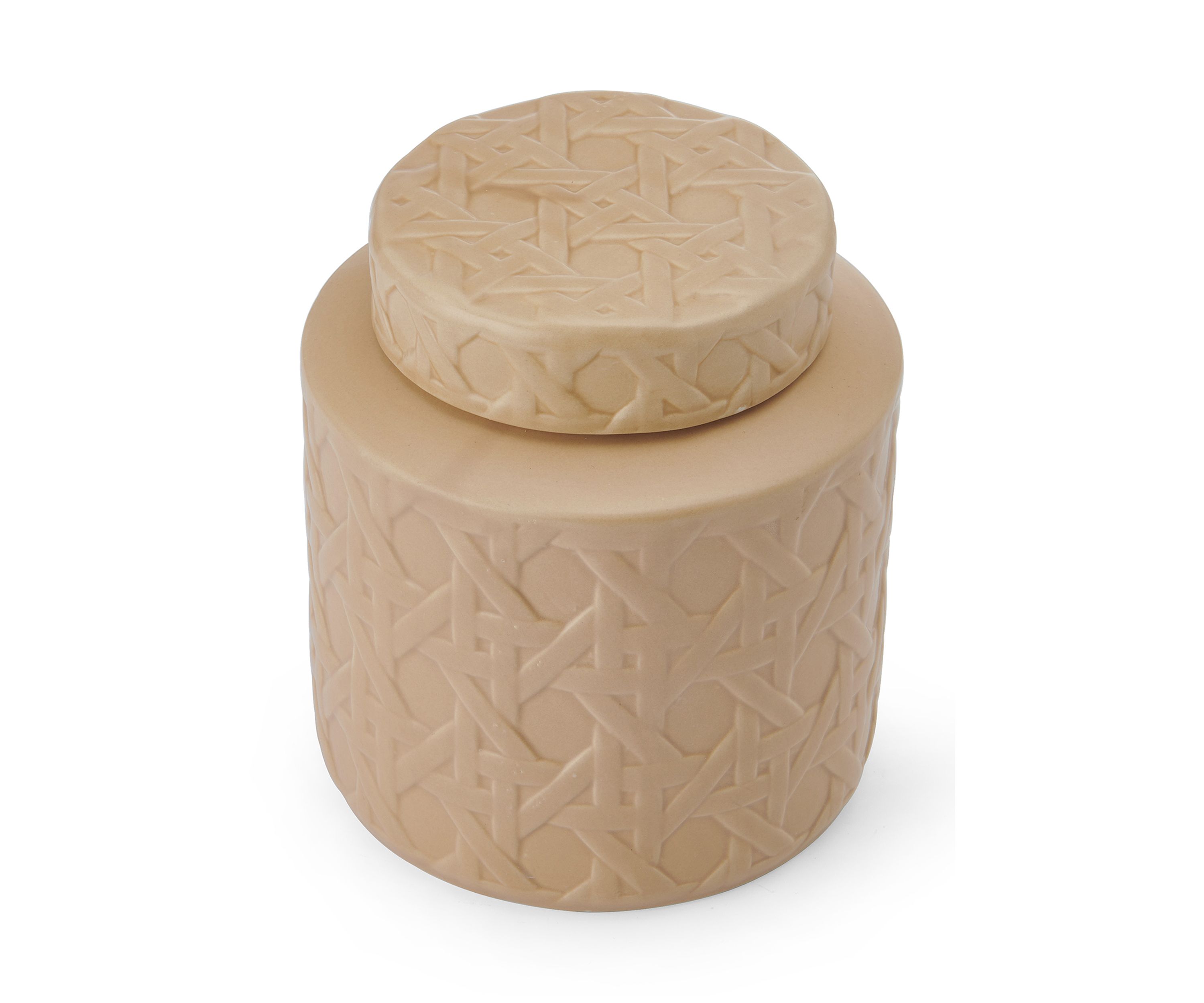 Thatched Pattern Ceramic Container