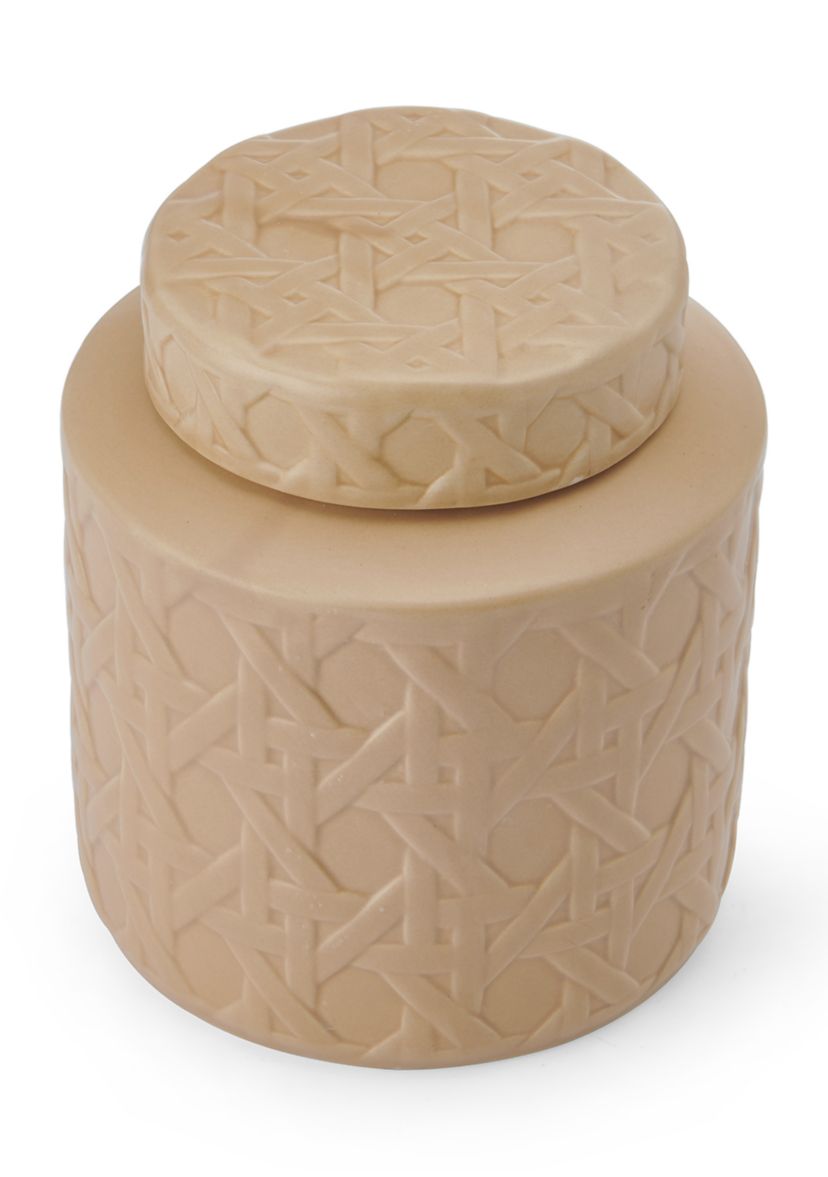 Thatched Pattern Ceramic Container