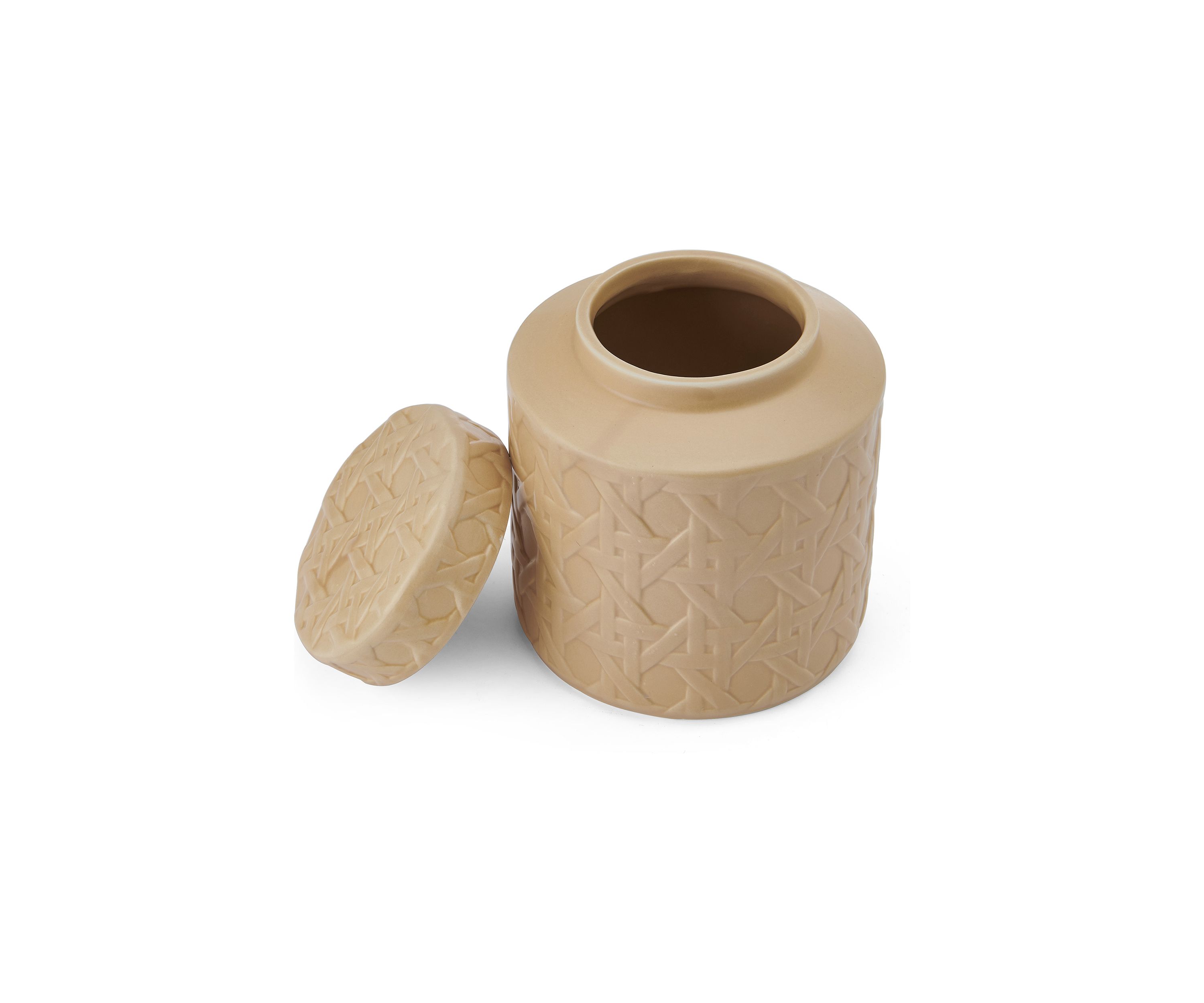 Thatched Pattern Ceramic Container