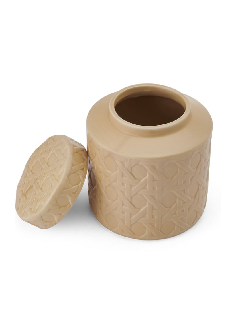 Thatched Pattern Ceramic Container