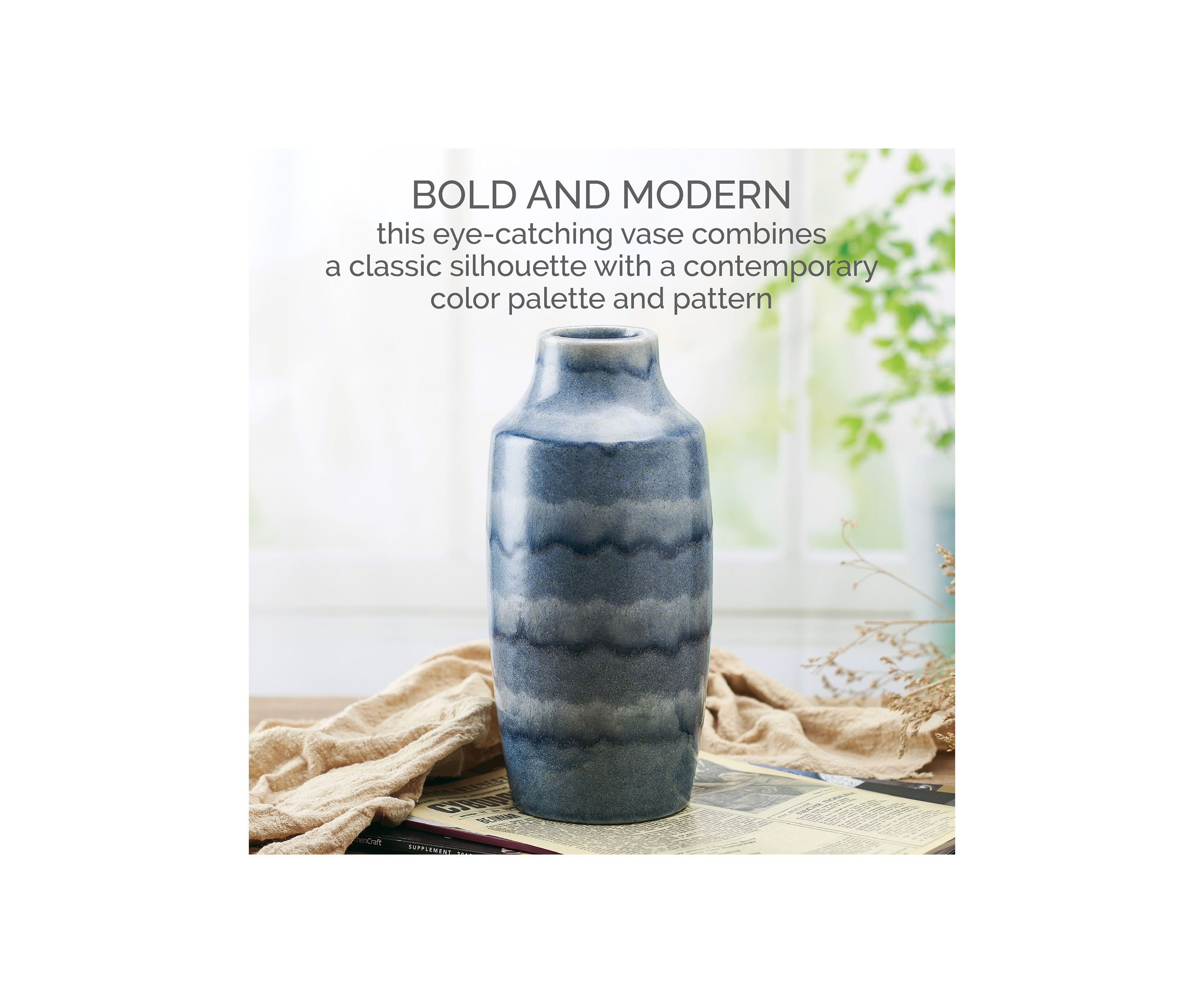 Blue Layered Ceramic Vase