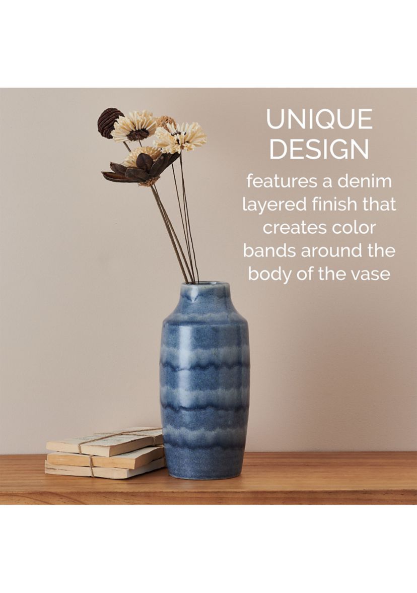 Blue Layered Ceramic Vase