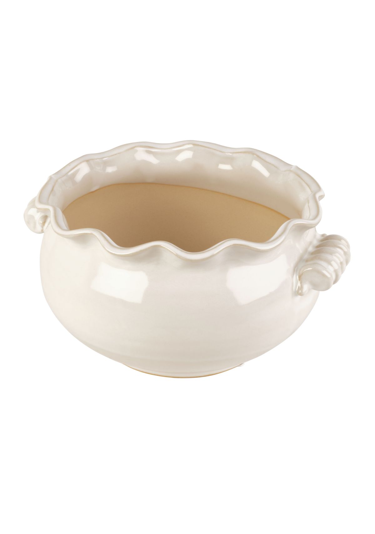 Distressed Wavy Ceramic Decorative Bowl