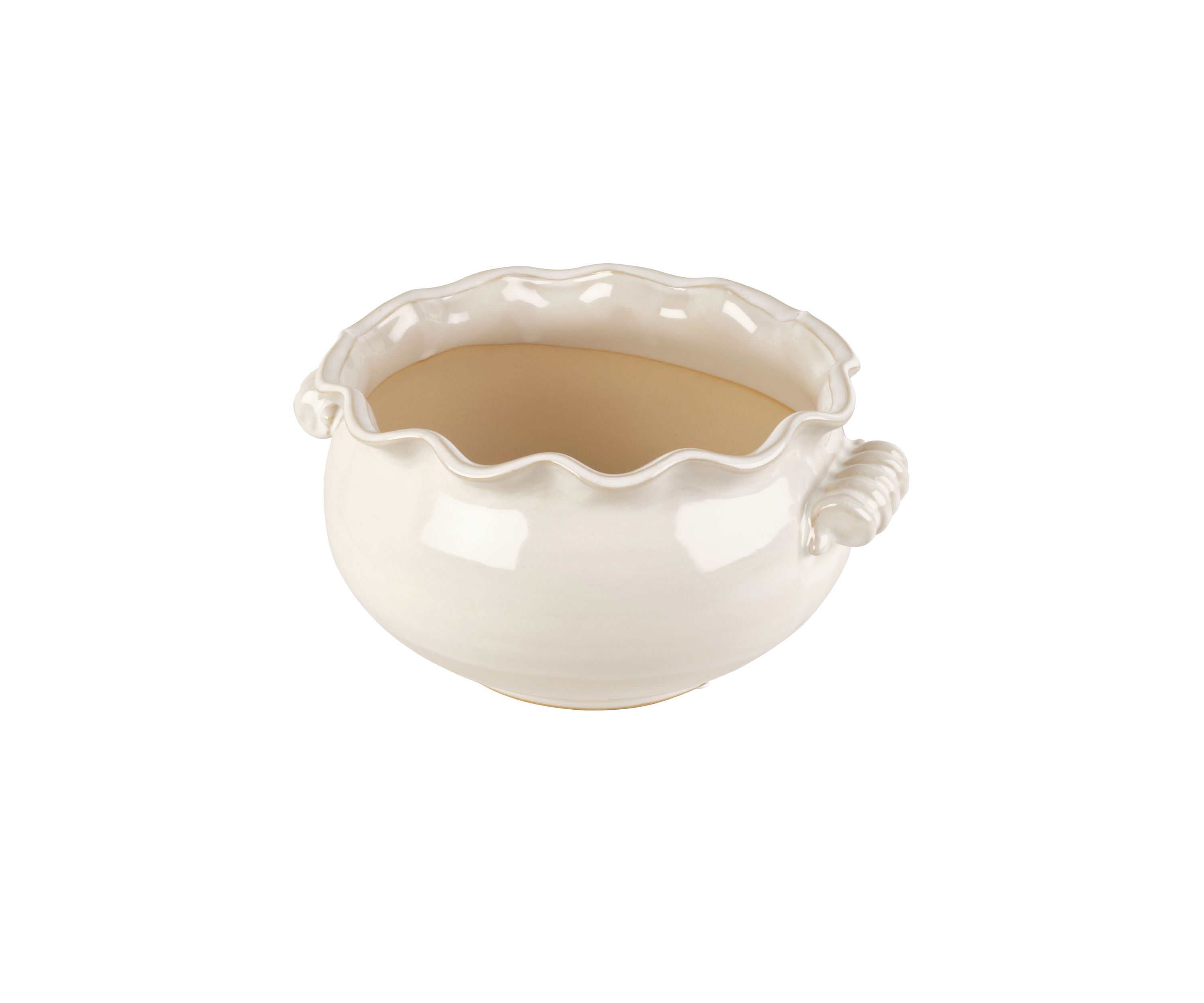Distressed Wavy Ceramic Decorative Bowl