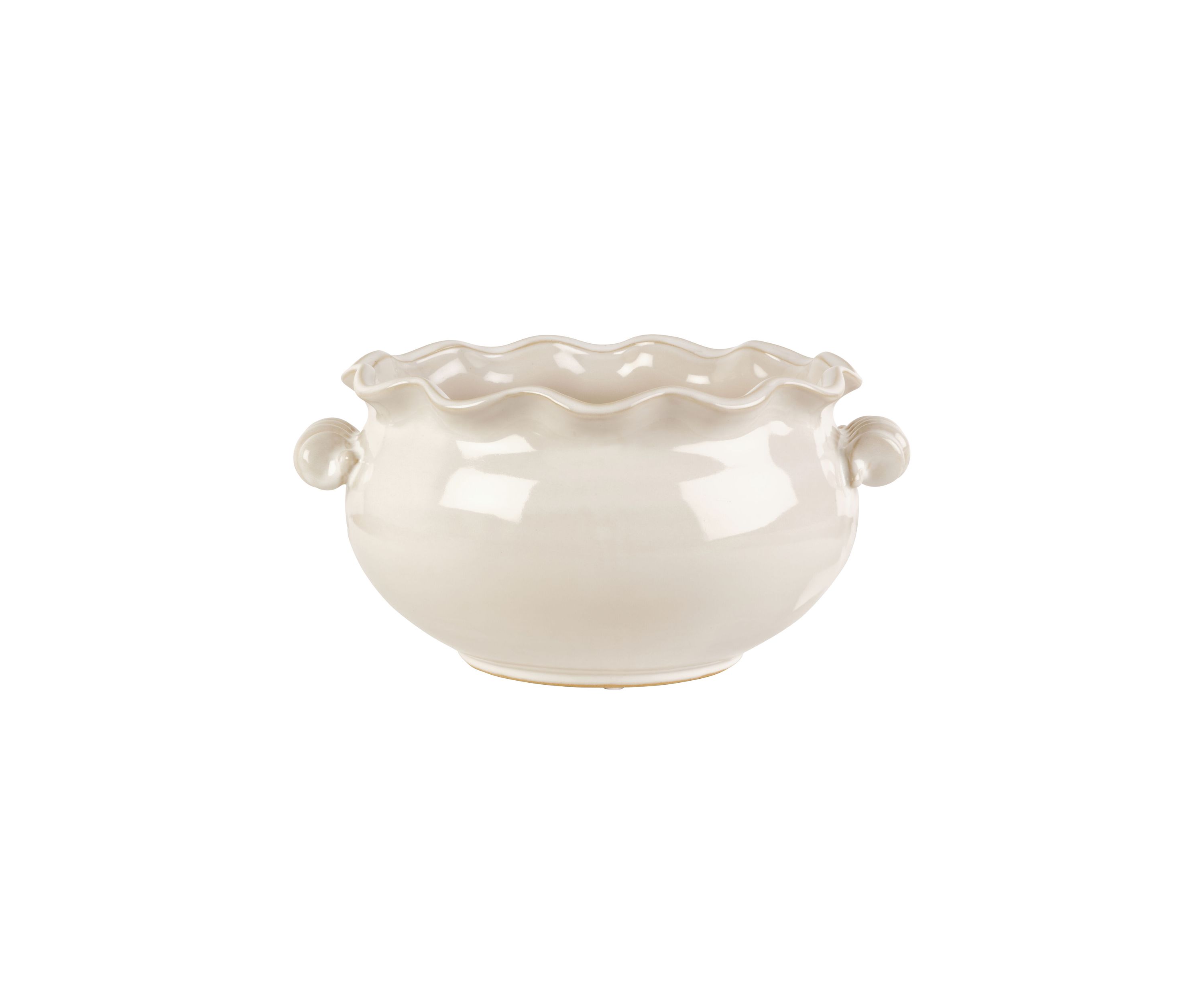 Distressed Wavy Ceramic Decorative Bowl