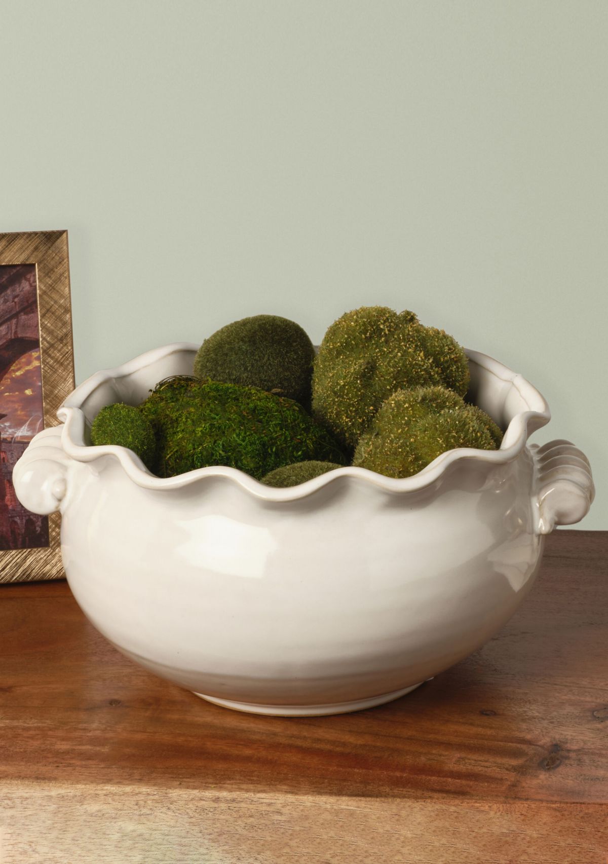 Distressed Wavy Ceramic Decorative Bowl