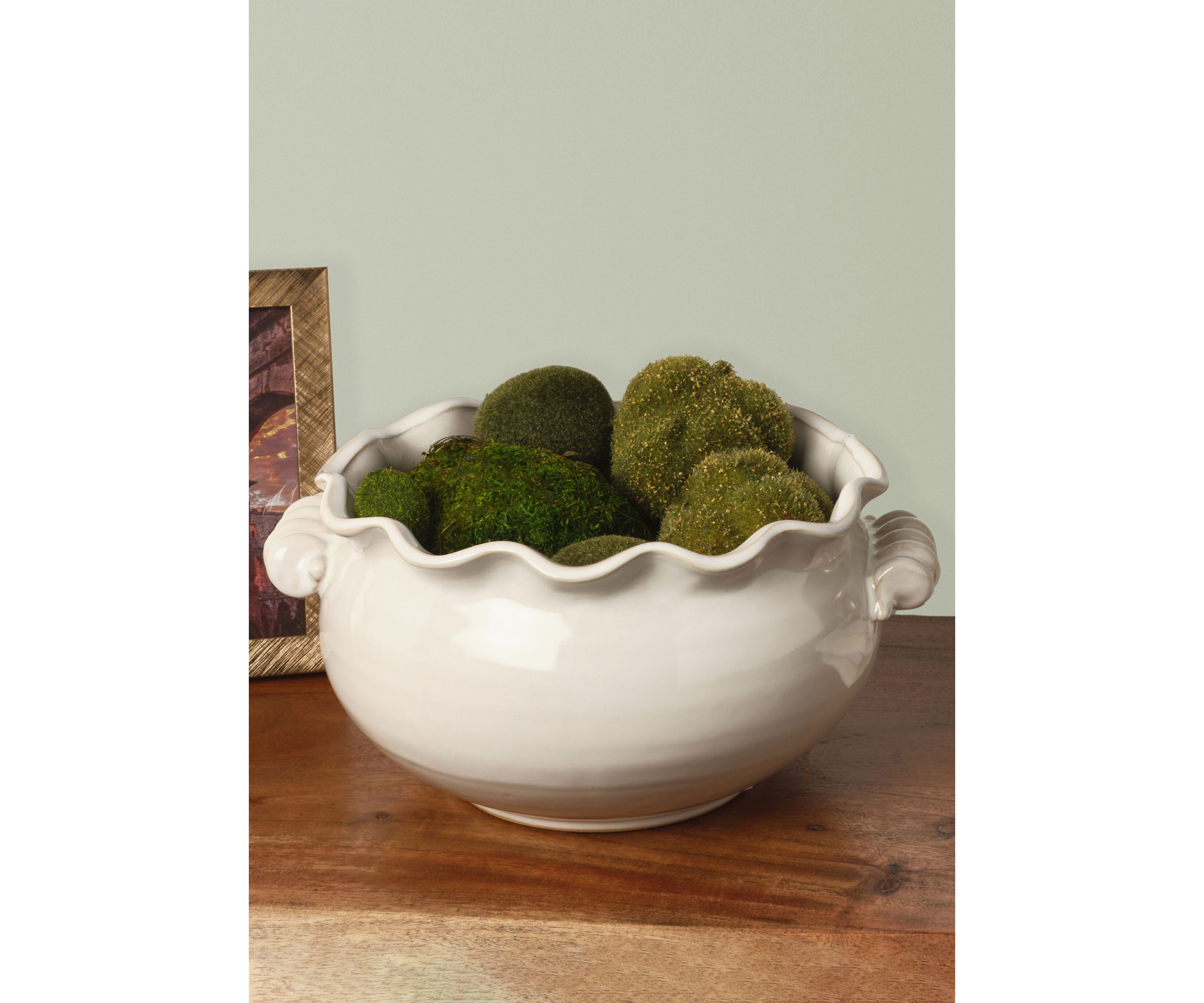Distressed Wavy Ceramic Decorative Bowl