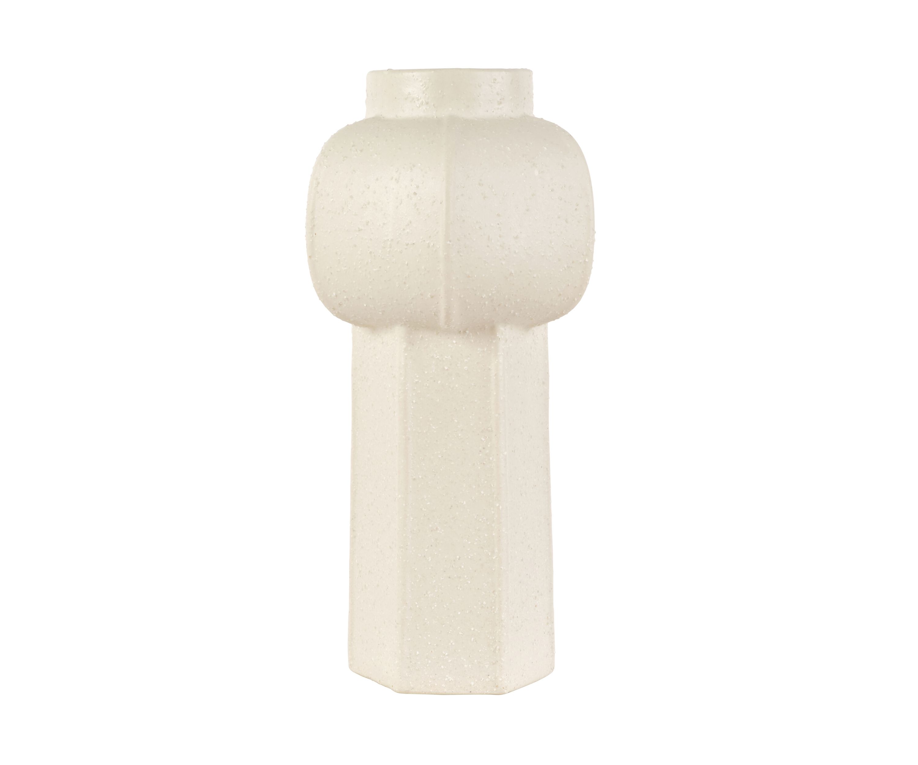 Cream Bulb Ceramic Vase