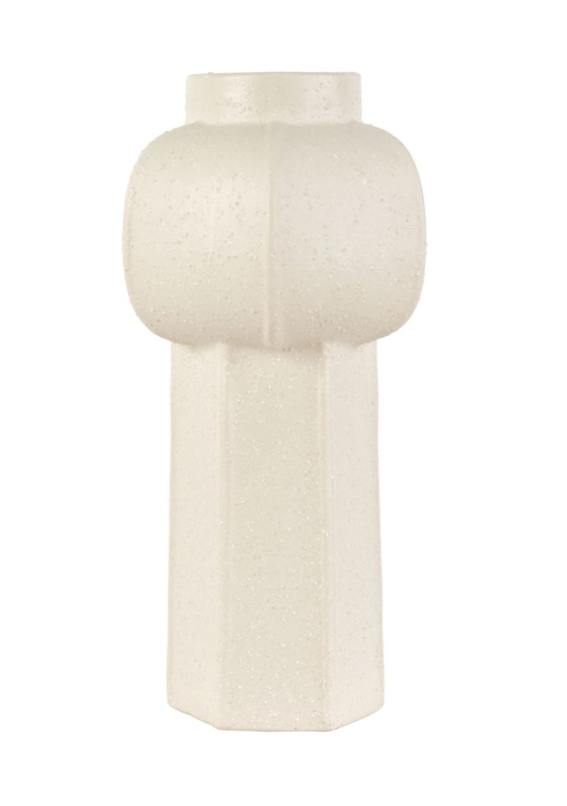 Cream Bulb Ceramic Vase