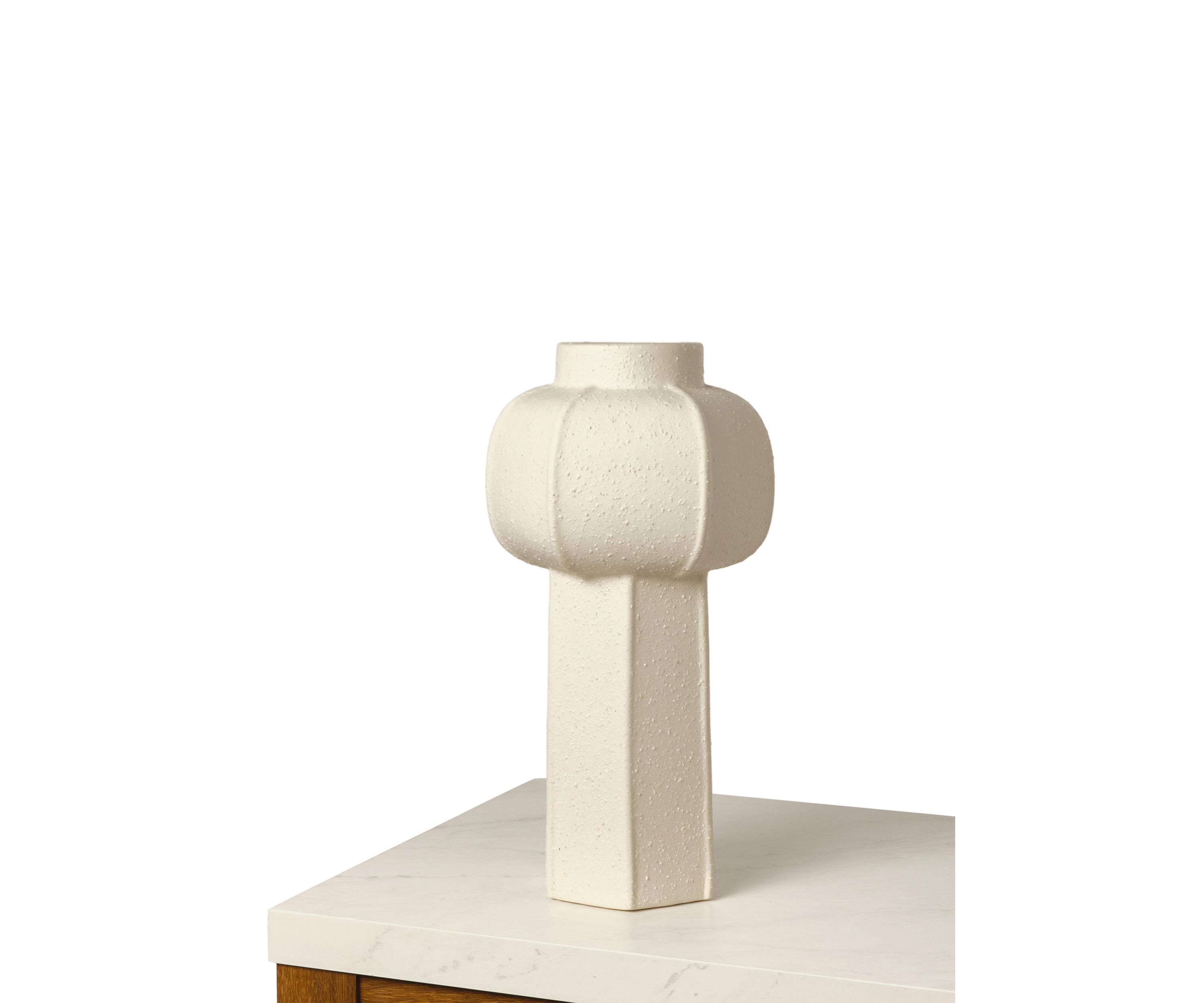 Cream Bulb Ceramic Vase