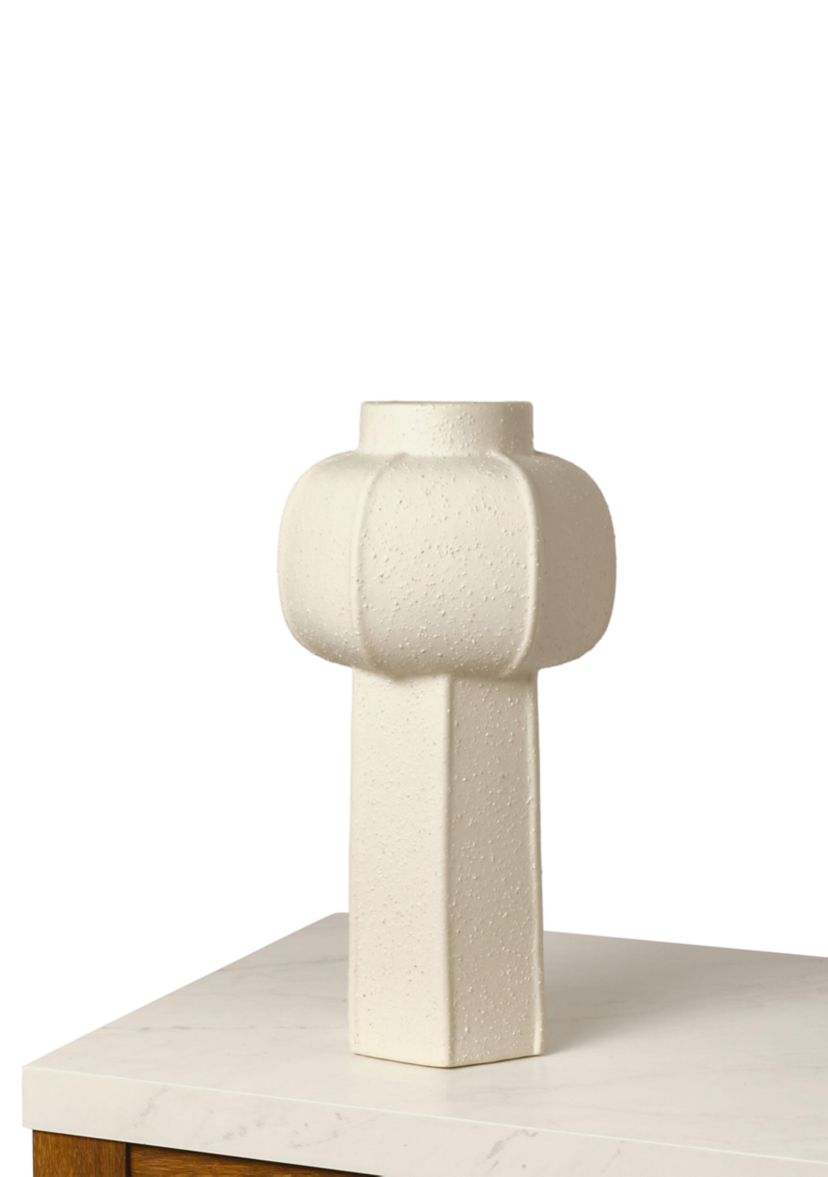Cream Bulb Ceramic Vase