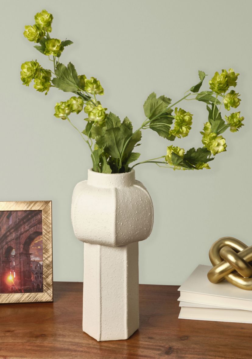 Cream Bulb Ceramic Vase