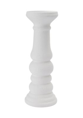 Elements Matte White Ceramic Pillar Holder