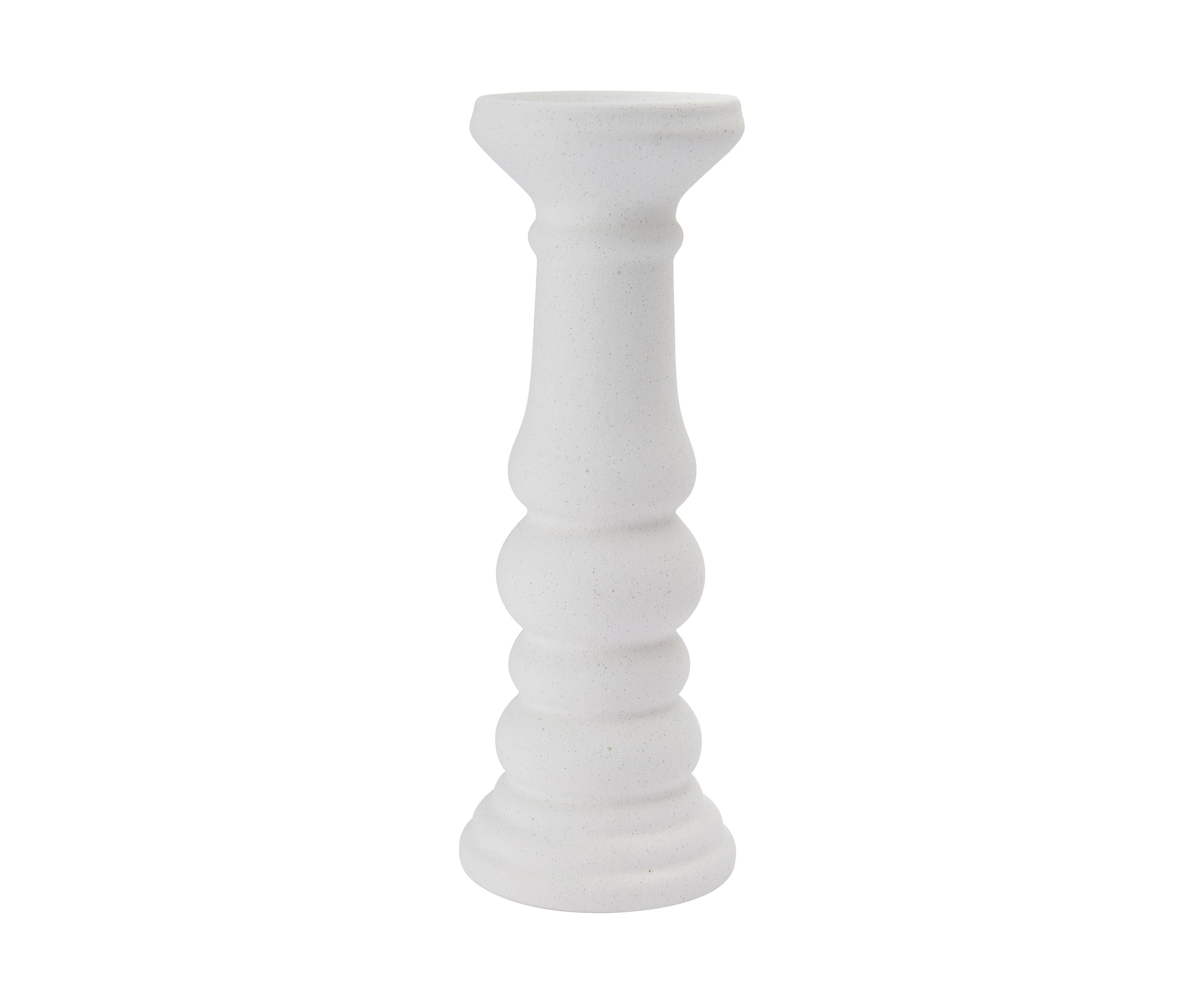 Elements Matte White Ceramic Pillar Holder