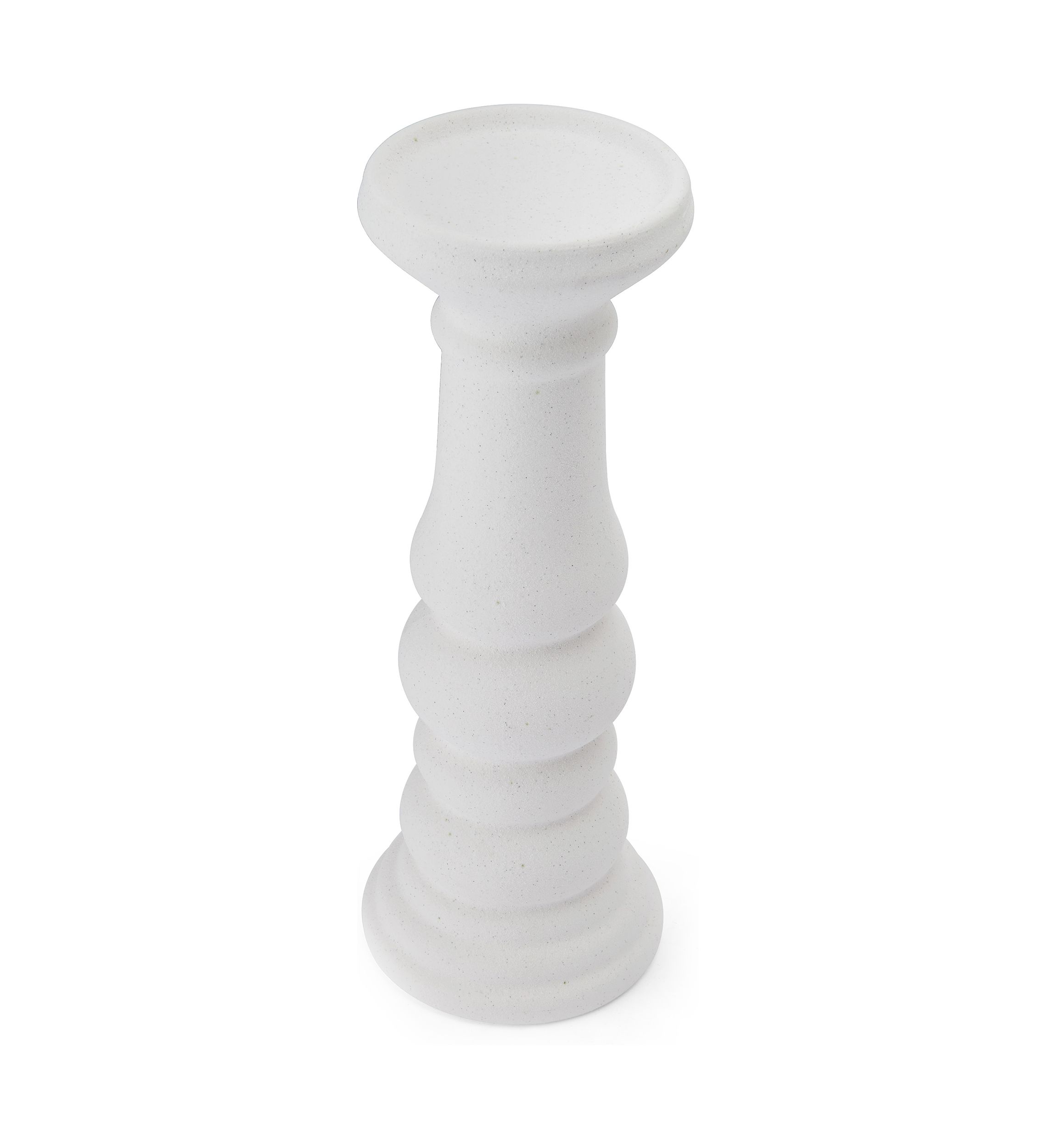 Elements Matte White Ceramic Pillar Holder