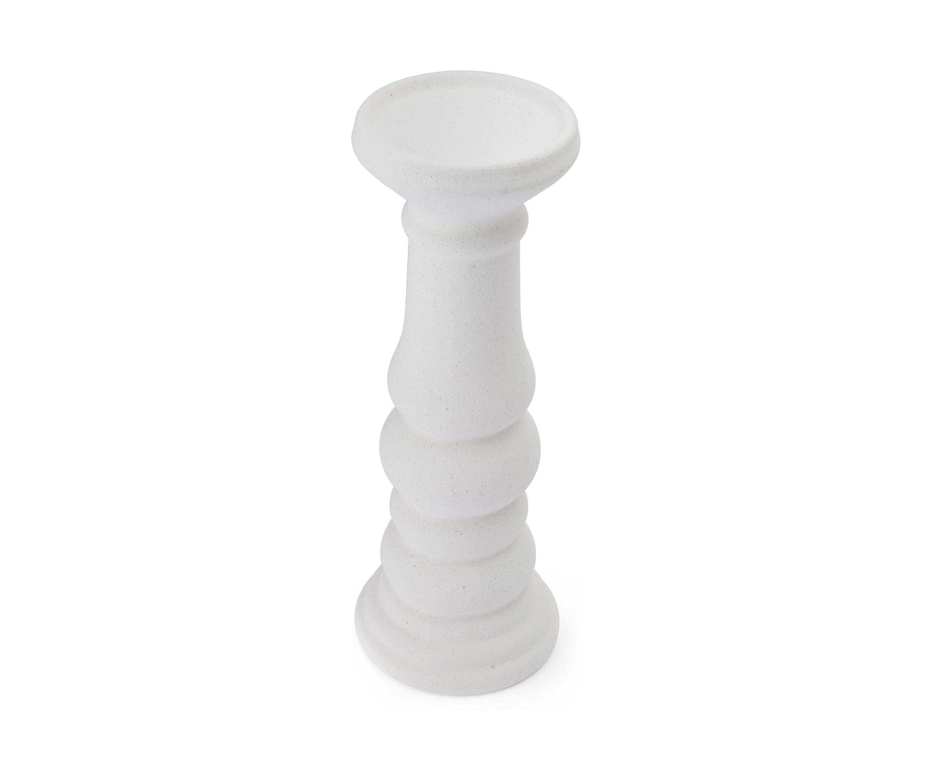 Elements Matte White Ceramic Pillar Holder
