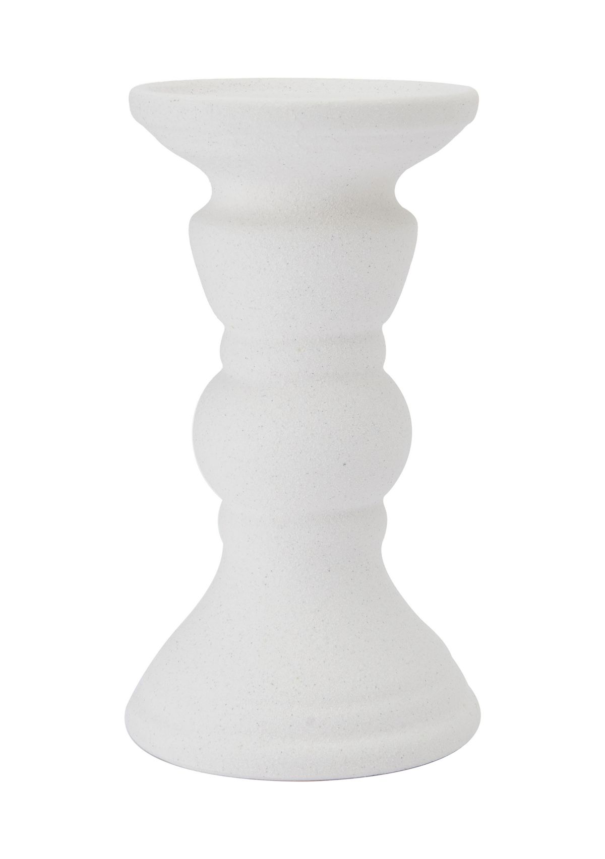 Elements 8" Matte White Ceramic Pillar Holder