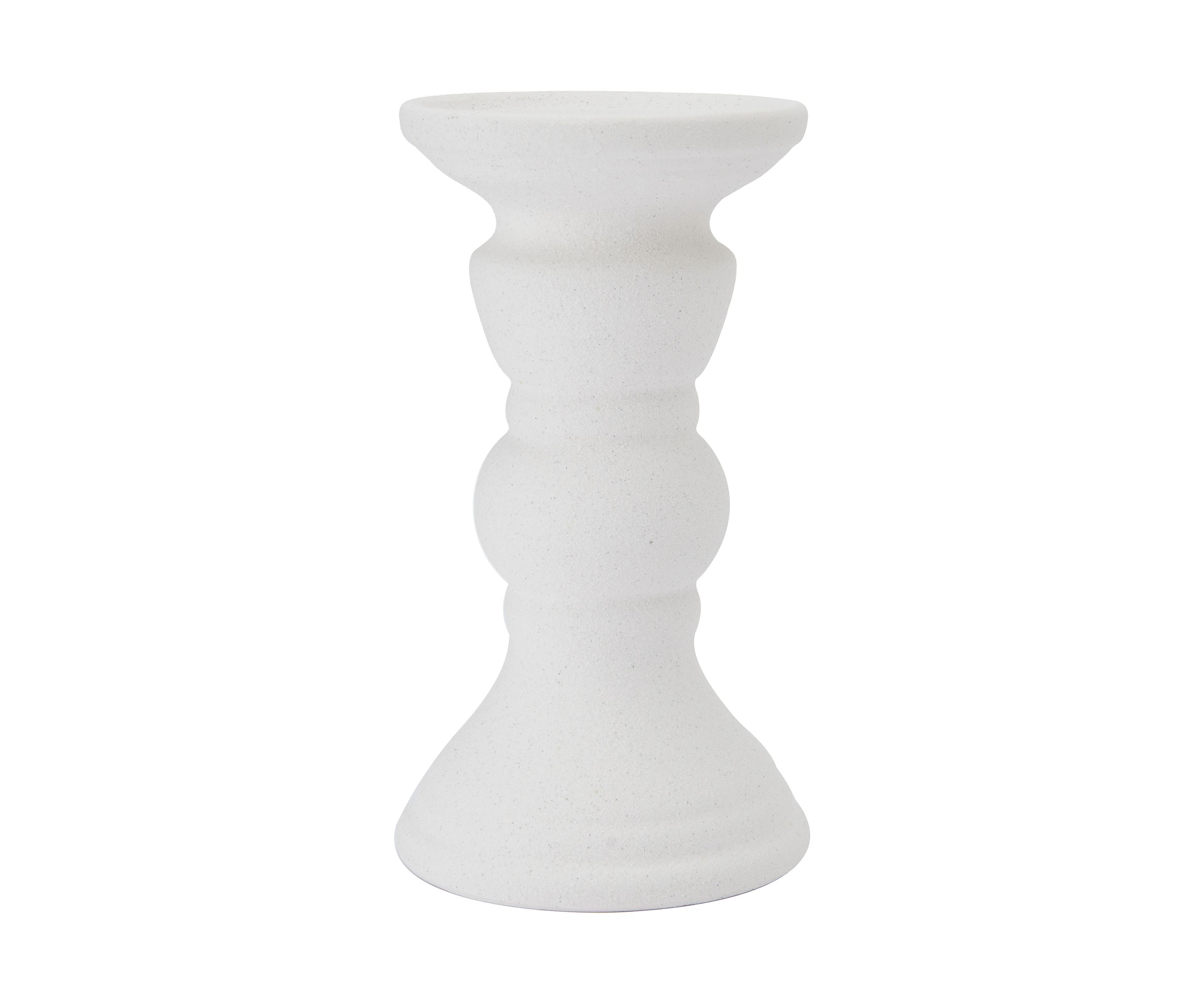Elements 8" Matte White Ceramic Pillar Holder