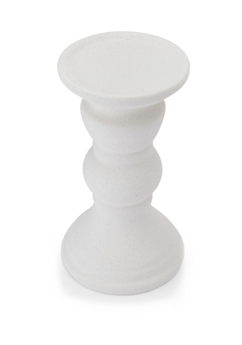 Elements 8" Matte White Ceramic Pillar Holder