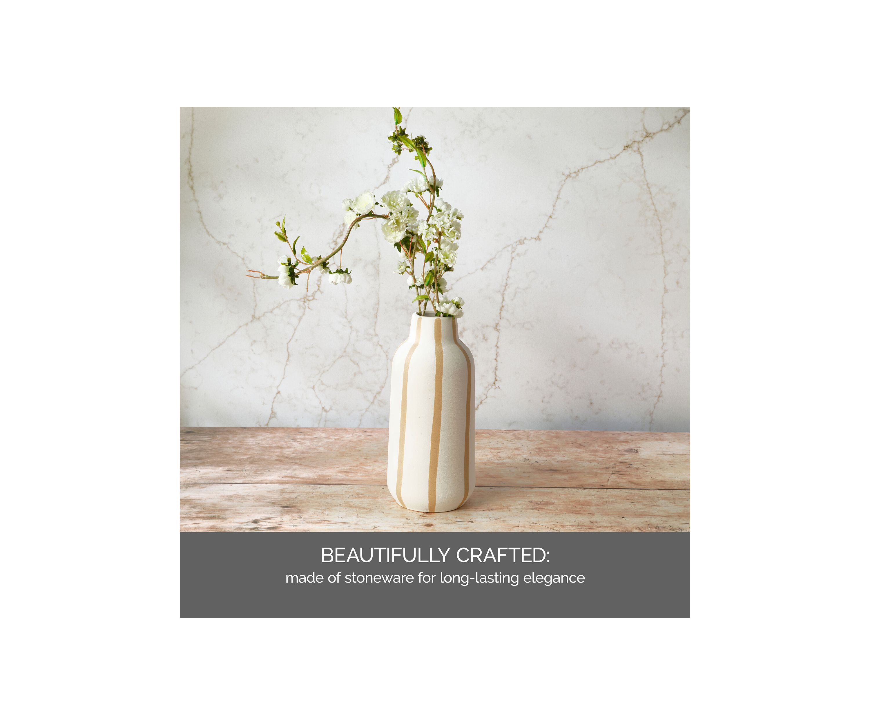 Sand Stripe Stoneware Vase